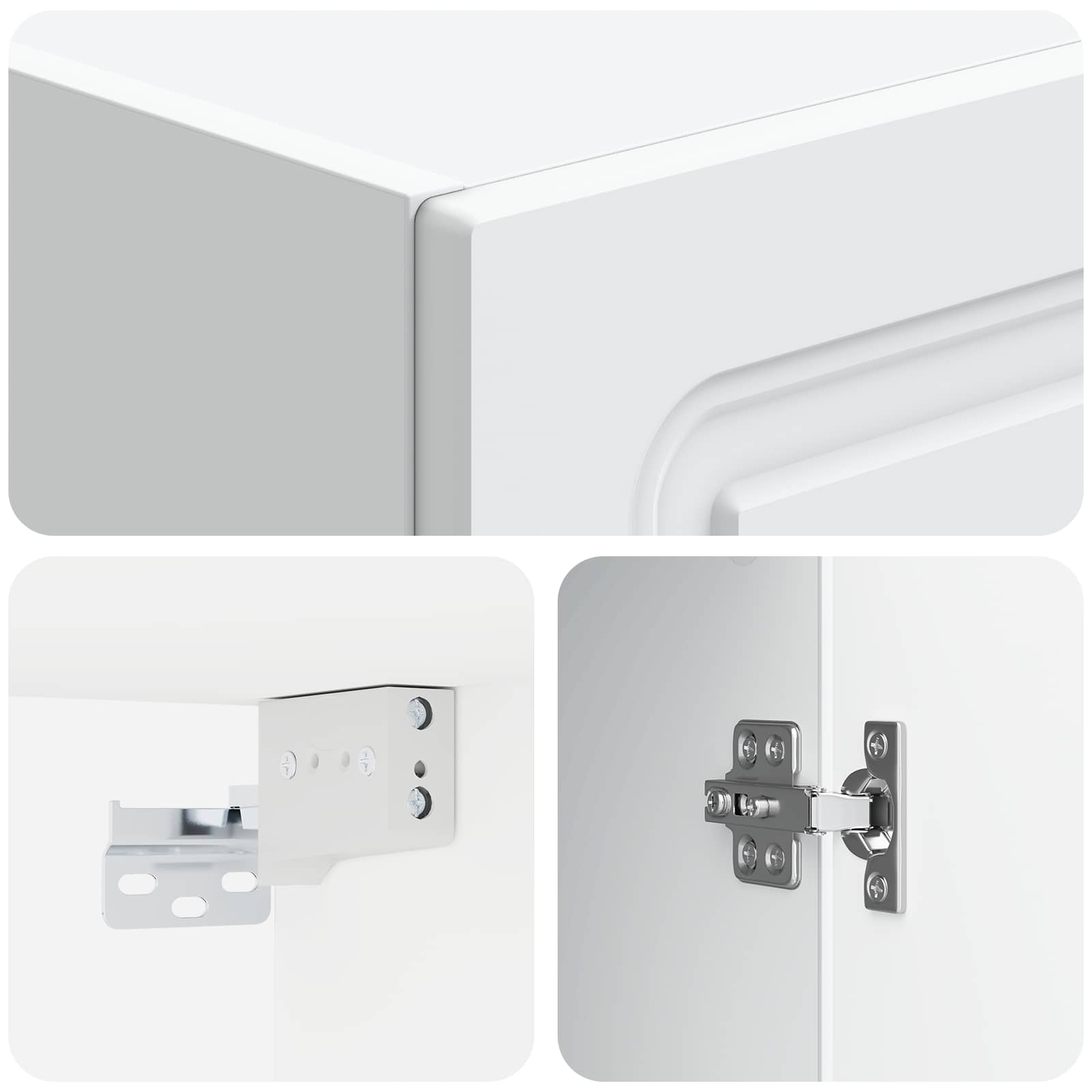 Cabinet Set 2 pcs White Engineered Wood