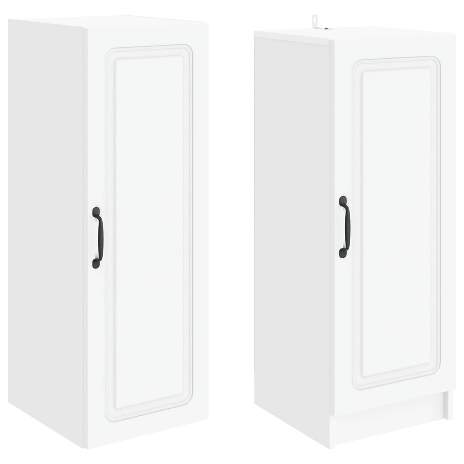 Cabinet Set 2 pcs White Engineered Wood