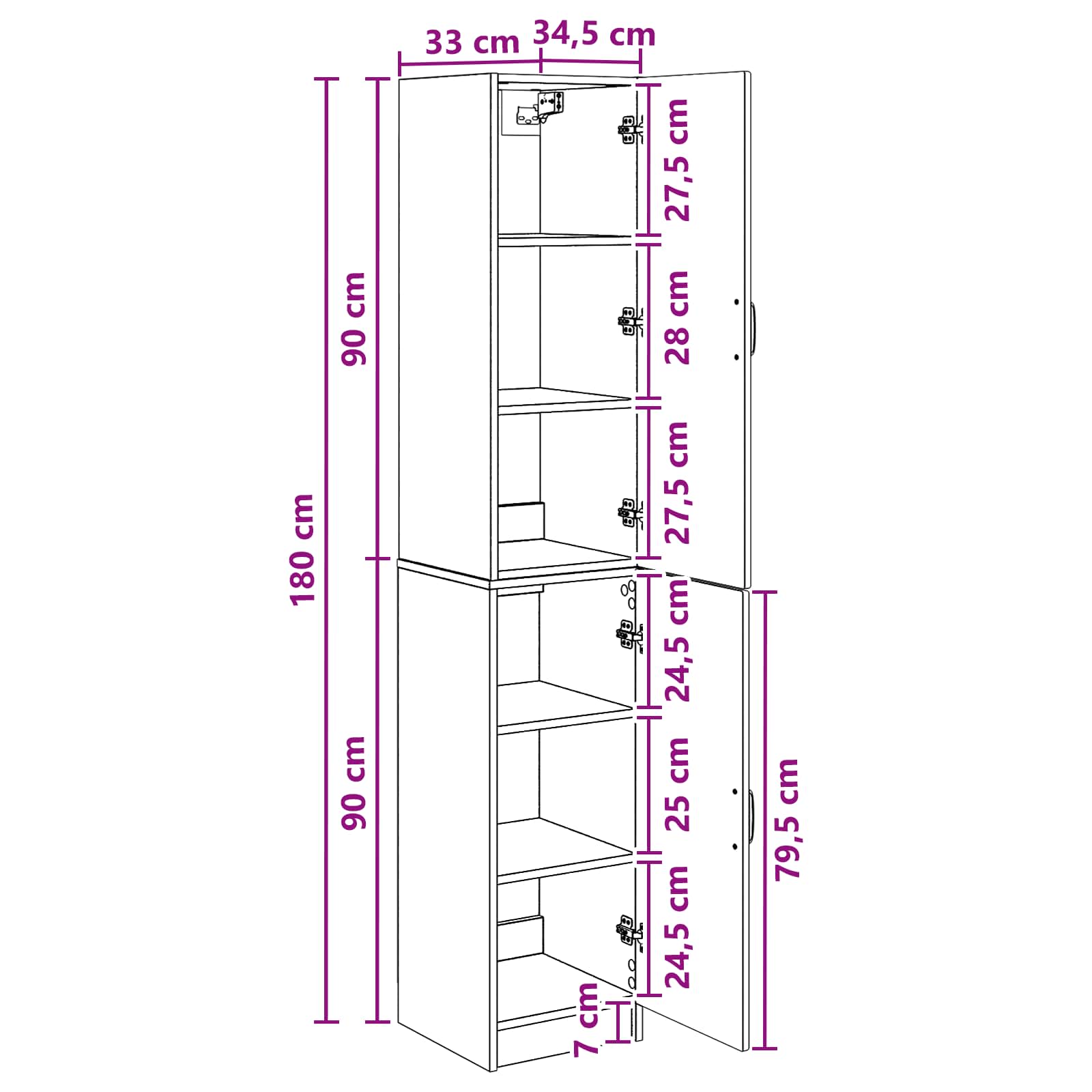 Cabinet Set 2 pcs White Engineered Wood