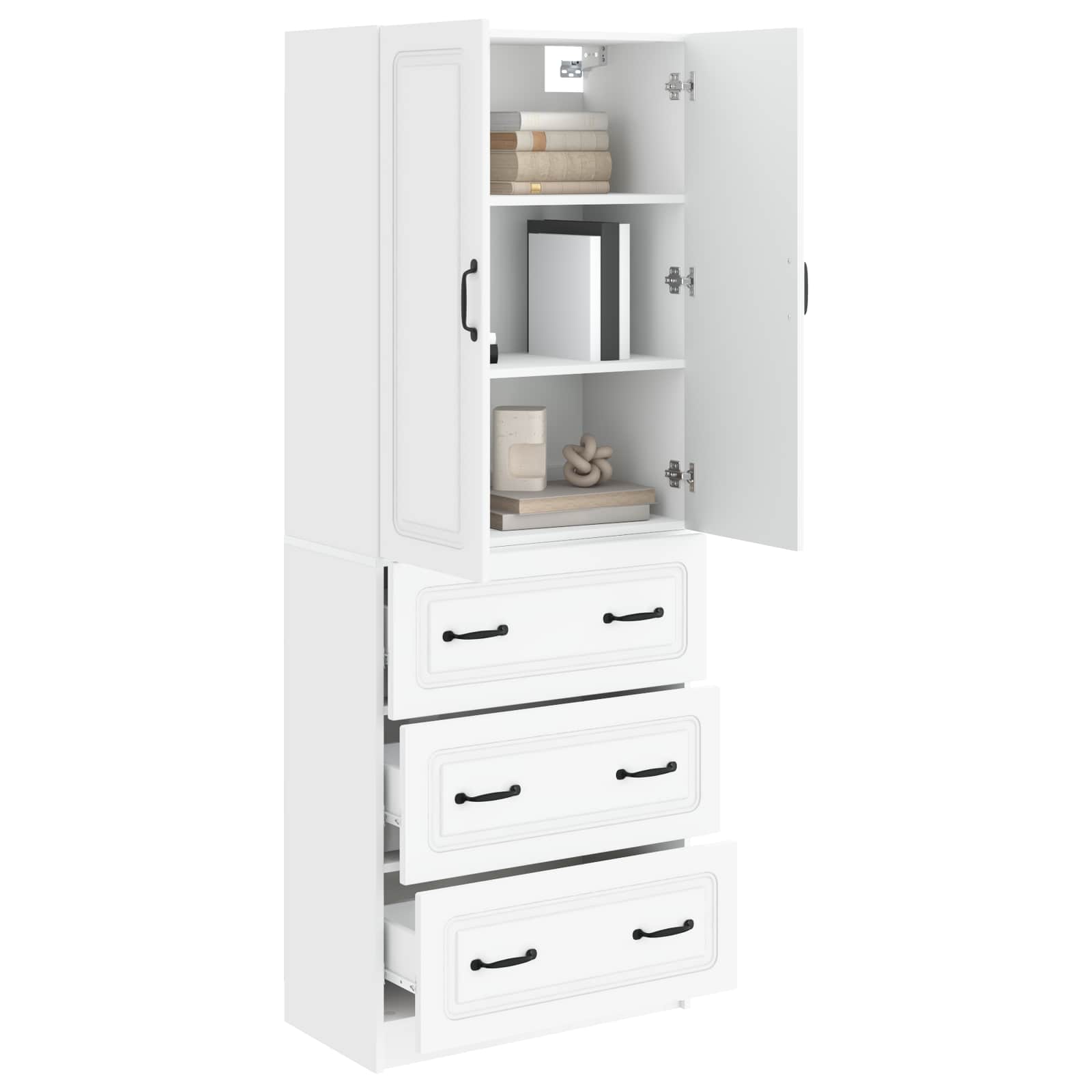 Cabinet Set 2 pcs 66 x 34.5 x 87 cm Engineered Wood White