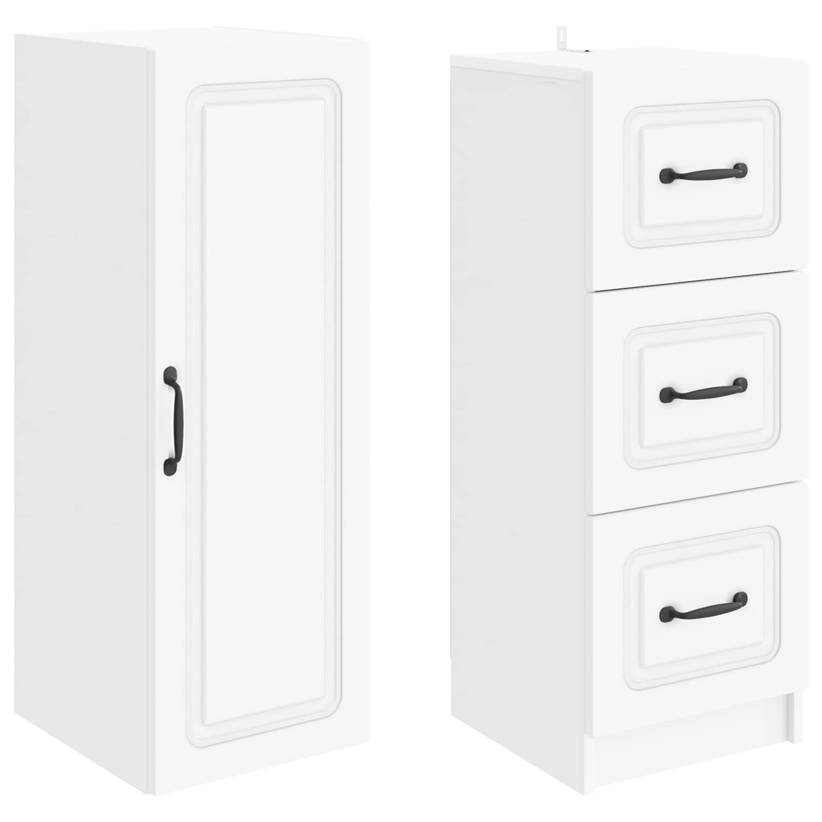 Cabinet Set 2 pcs White 33 x 34.5 x 87 cm Engineered Wood
