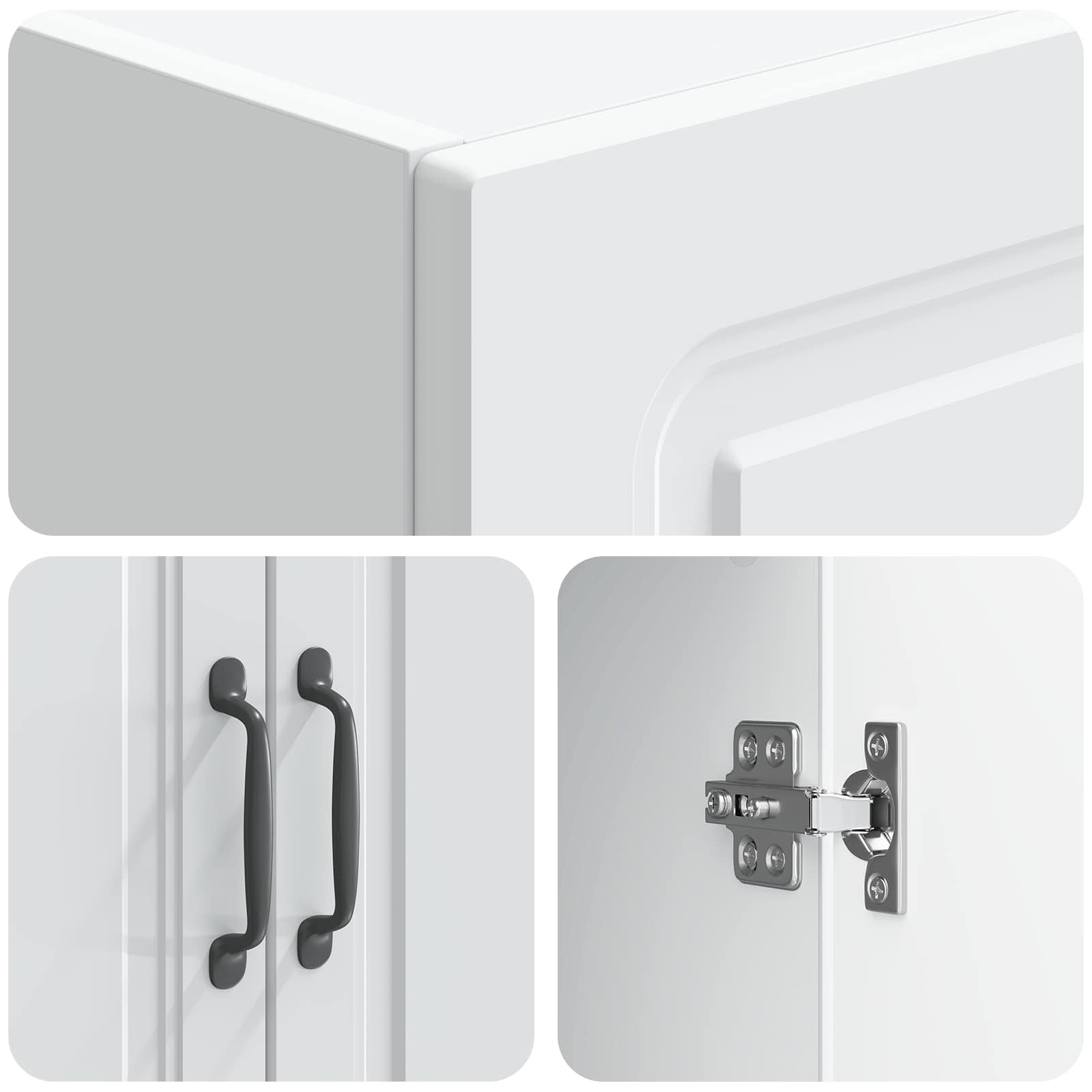 Cabinet Set 2 pcs White Engineered Wood