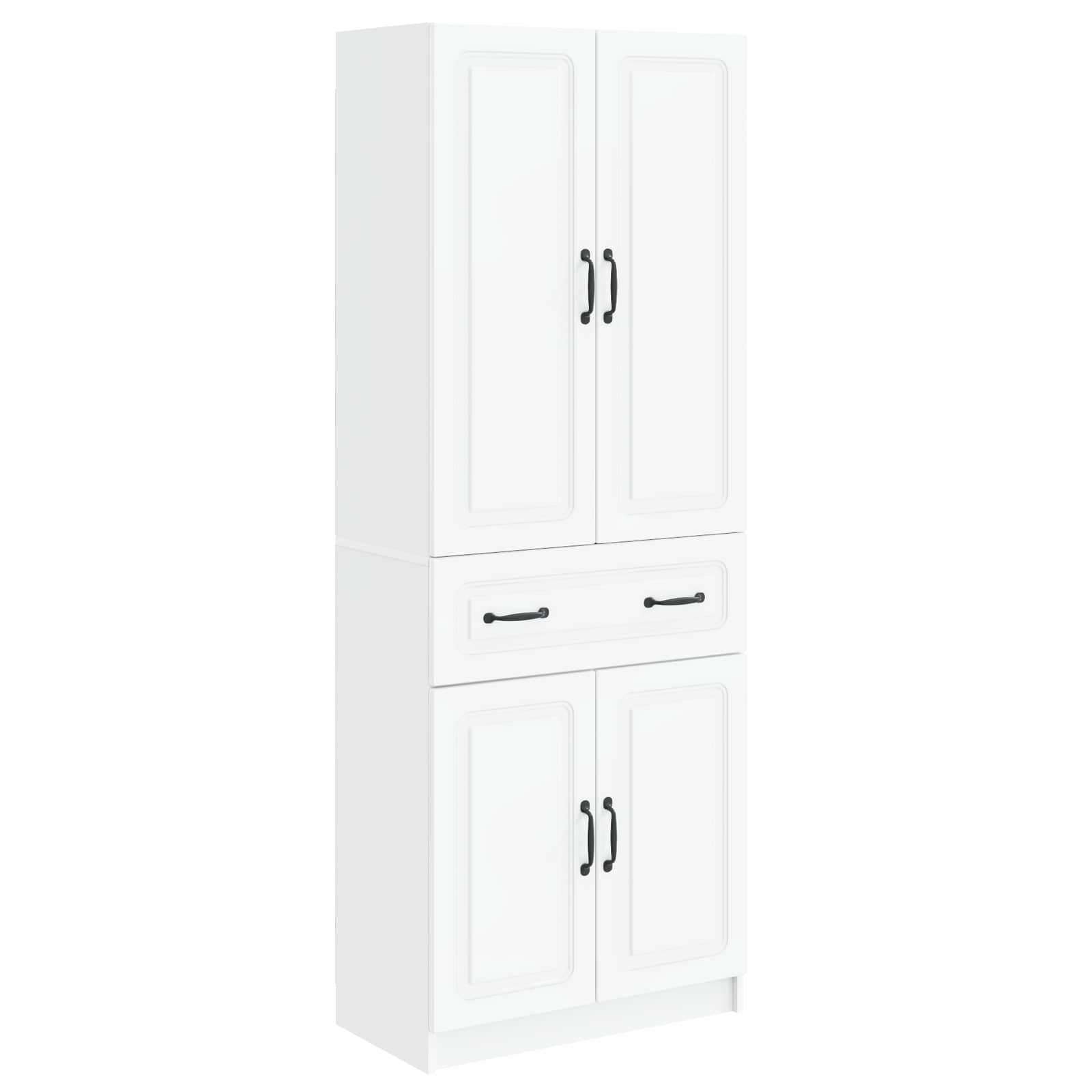 Cabinet Set 2 pcs White Engineered Wood