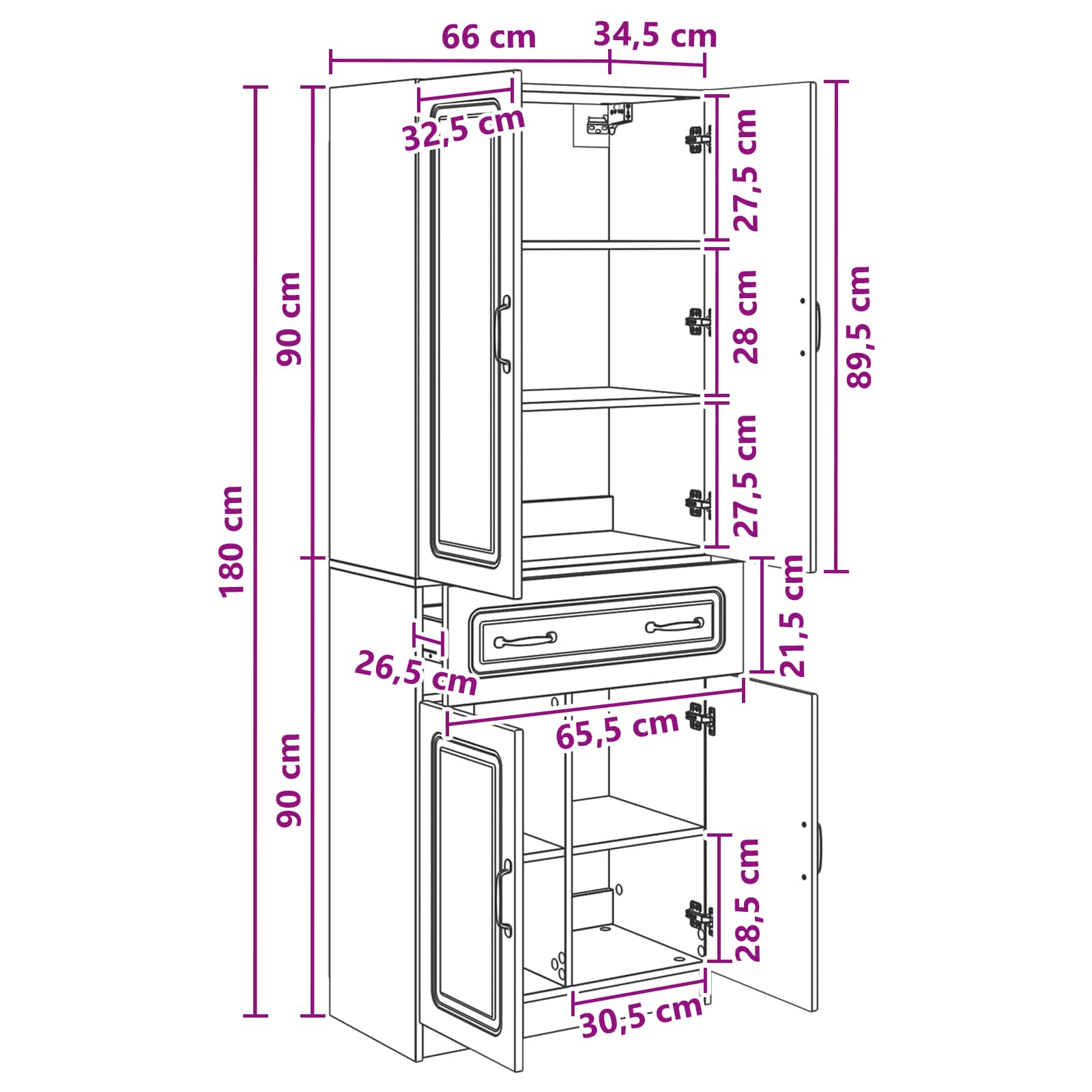 Cabinet Set 2 pcs White Engineered Wood
