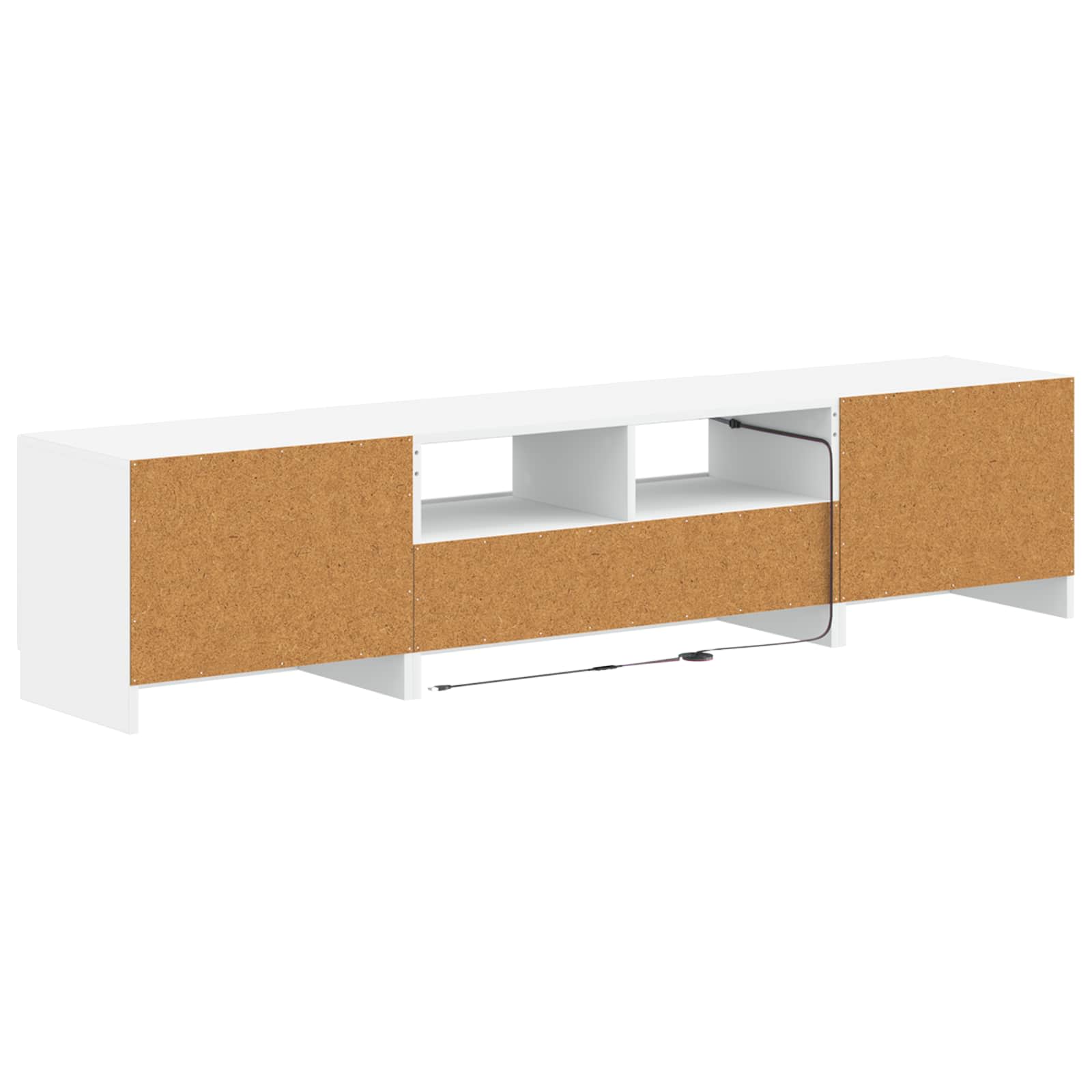 5 Piece LED TV Cabinet White Engineered Wood