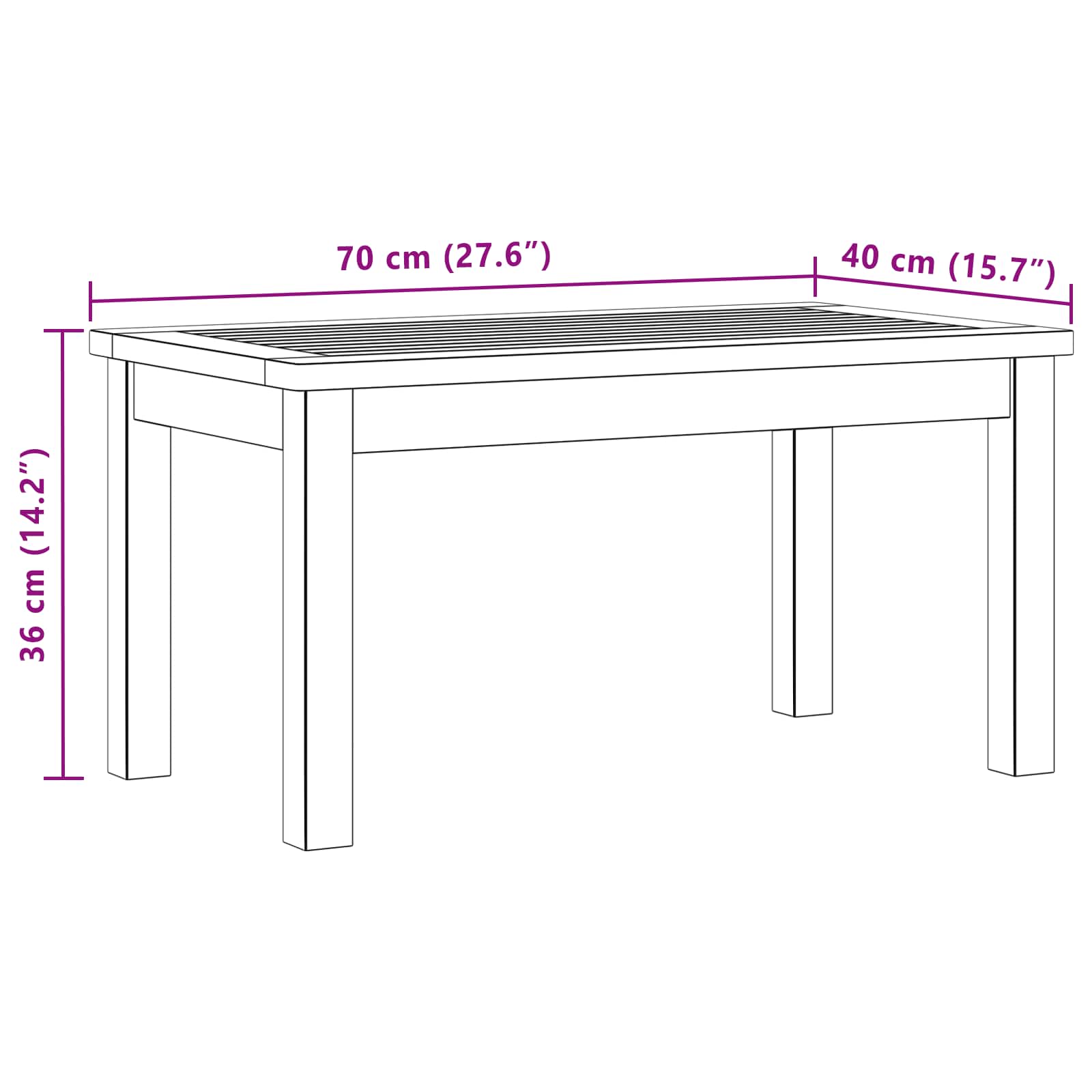 Coffee Table Light acacia 70 x 40 x 36 cm Solid Acacia Wood
