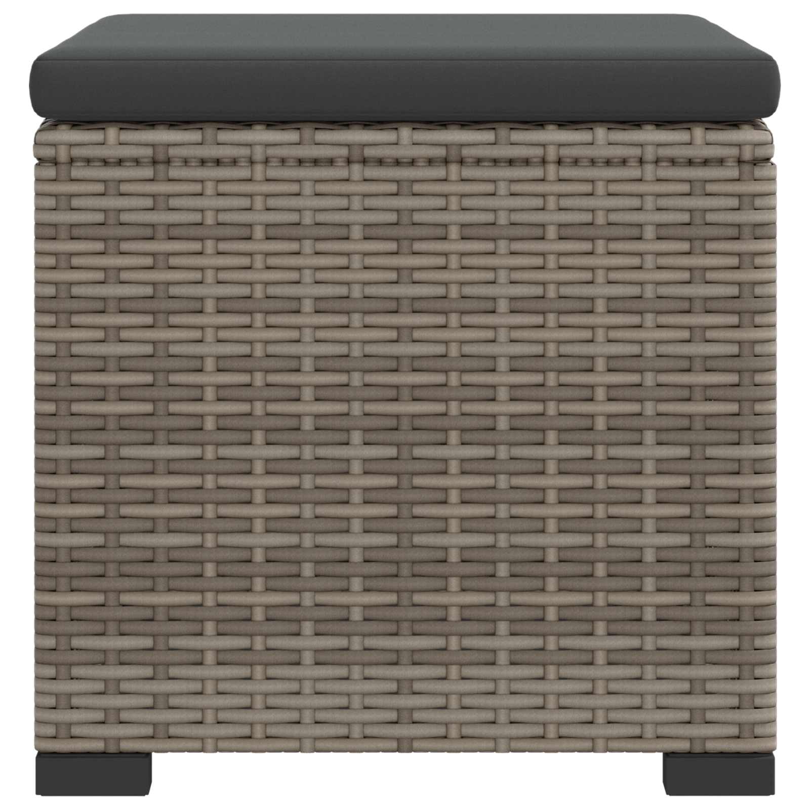 Garden Footstool with Cushion 40 x 30 x 40 cm