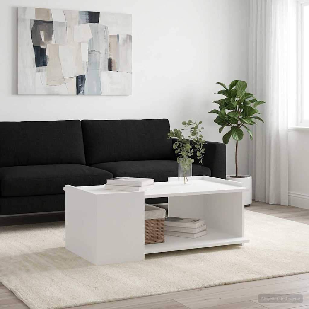 Coffee Table White 90 x 50 x 33 cm Engineered Wood