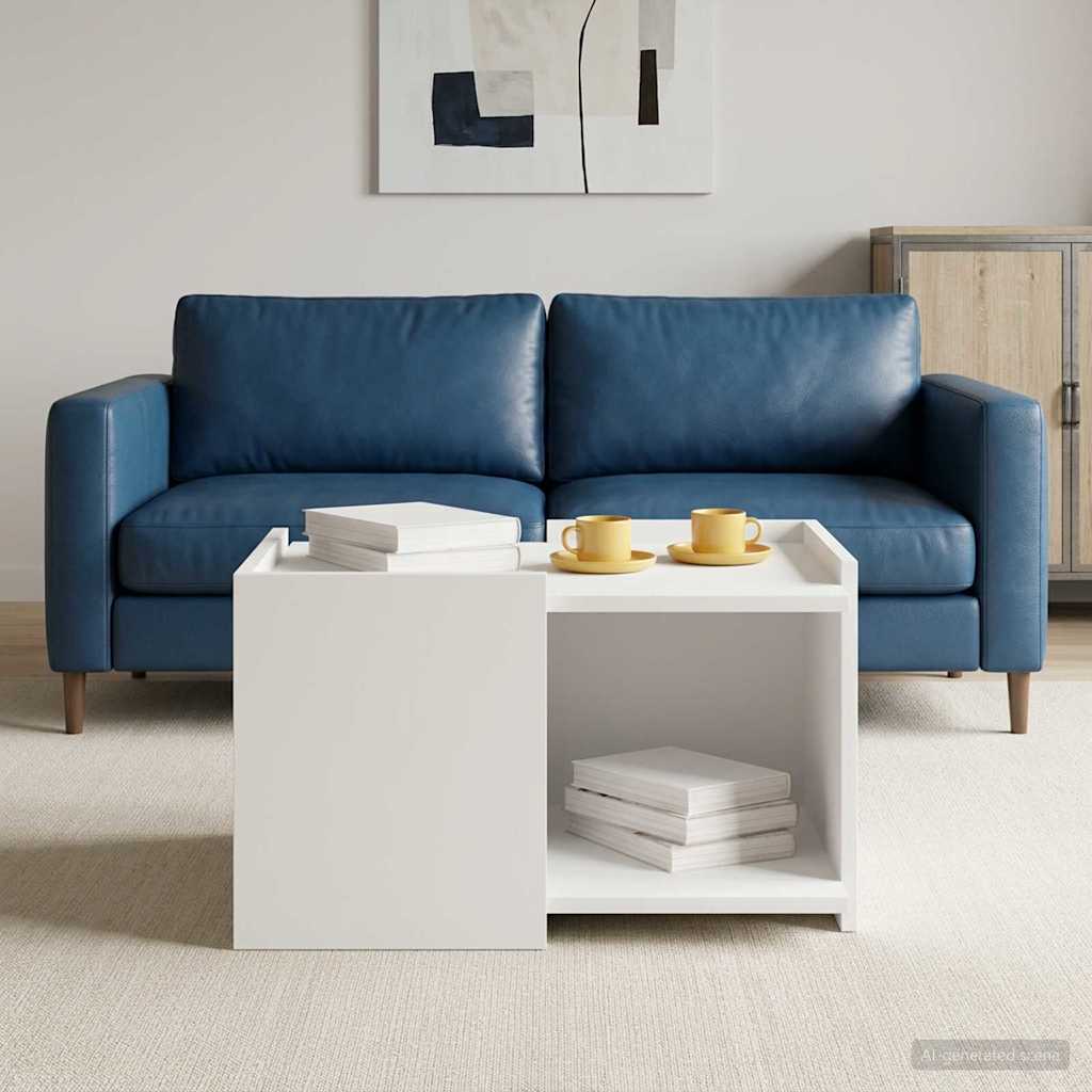 Coffee Table White 50.5 x 50 x 33 cm Engineered Wood
