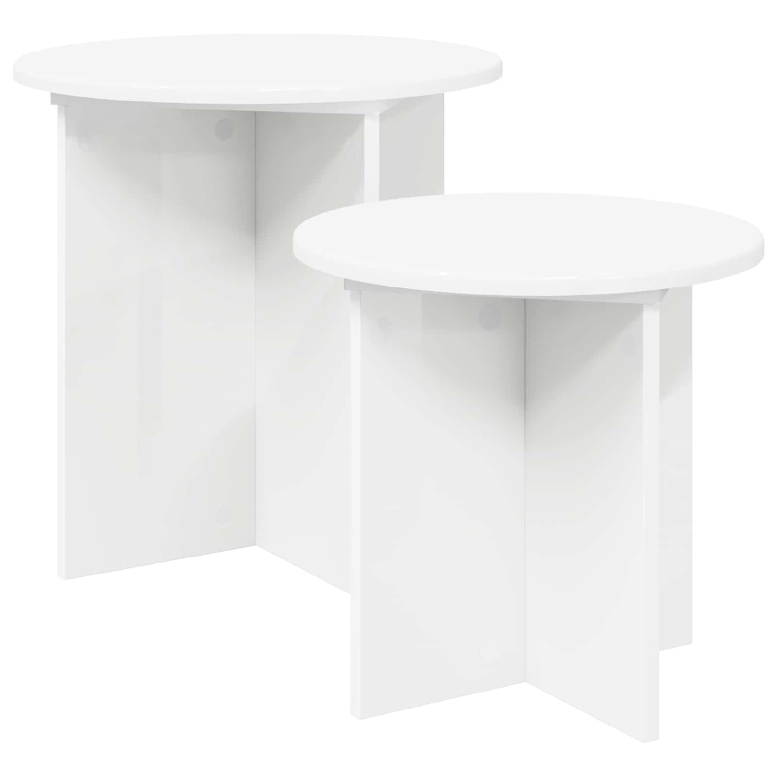 Side Table Set 2 pcs Ø 45 x 45 cm Engineered Wood
