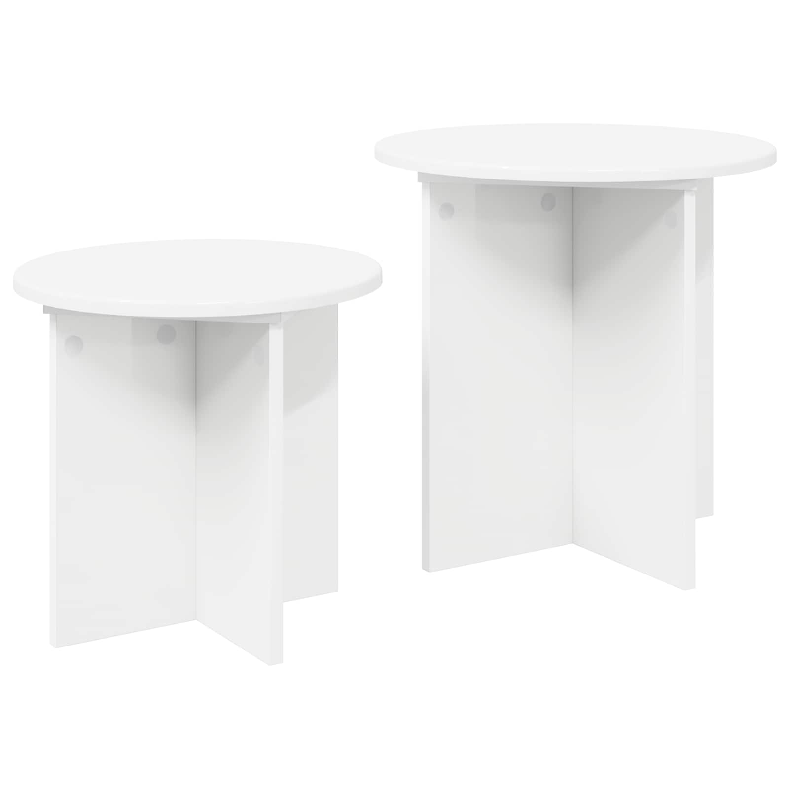 Side Table Set 2 pcs Ø 45 x 45 cm Engineered Wood