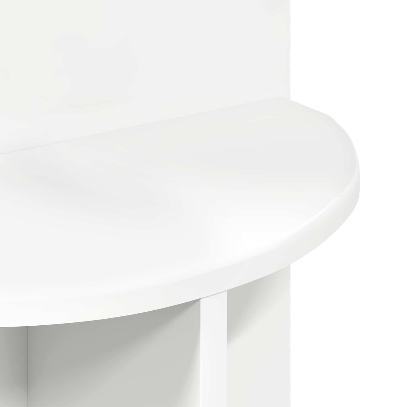 Side Table with Storage White Ø 39.5 x 55 cm Engineered Wood