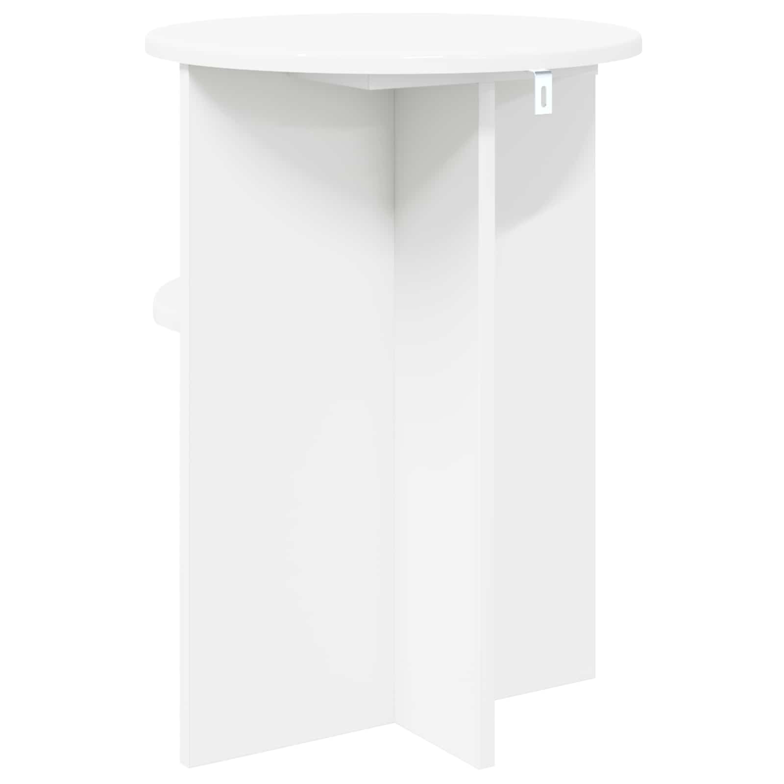 Side Table with Storage White Ø 39.5 x 55 cm Engineered Wood