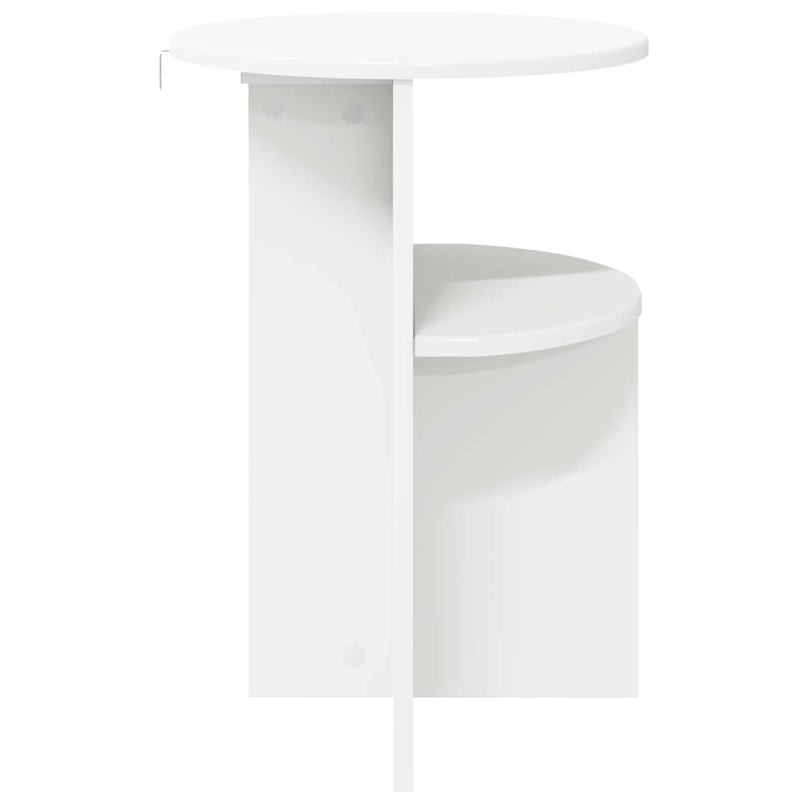 Side Table with Storage White Ø 39.5 x 55 cm Engineered Wood