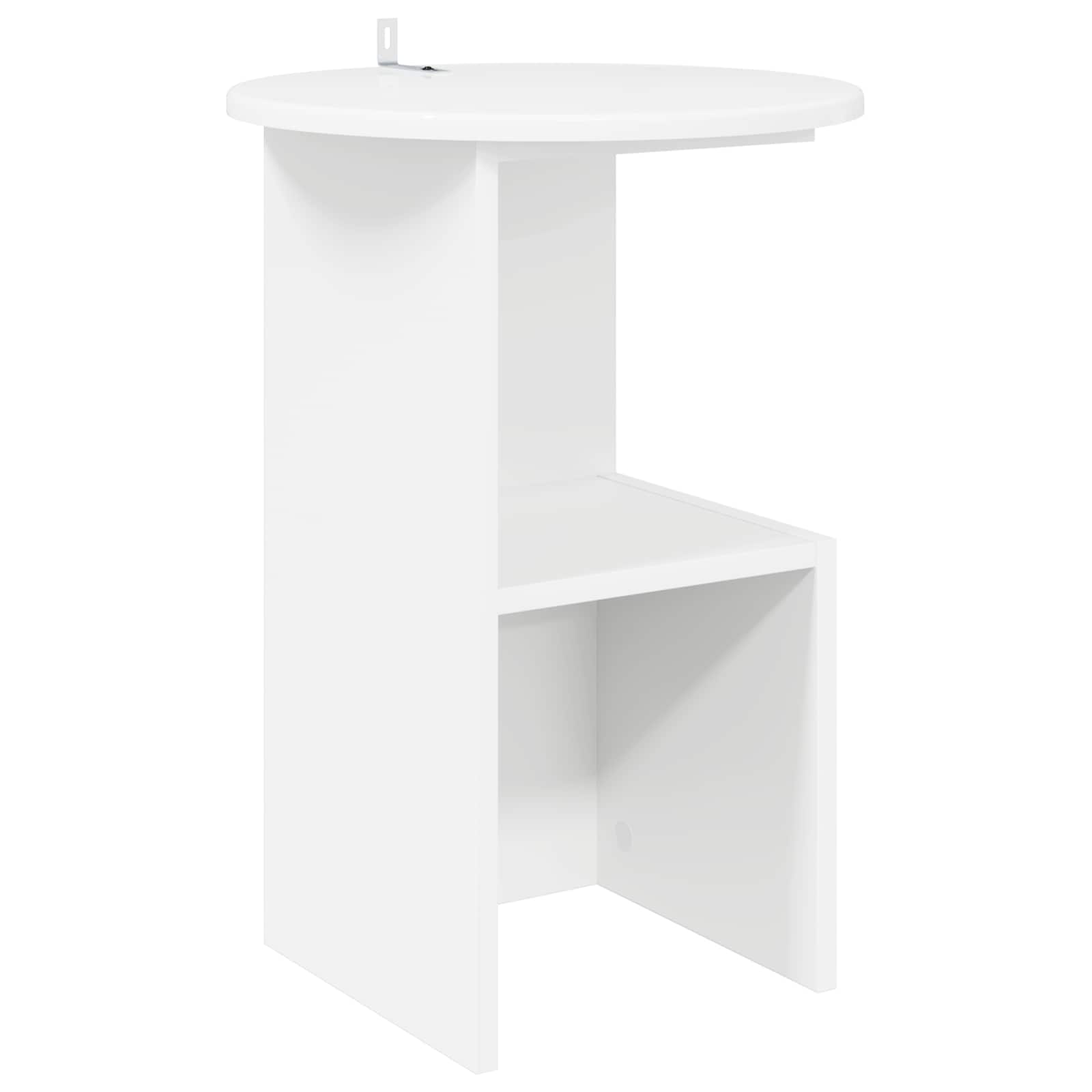 Side Table White Ø 39.5 x 55 cm Engineered Wood