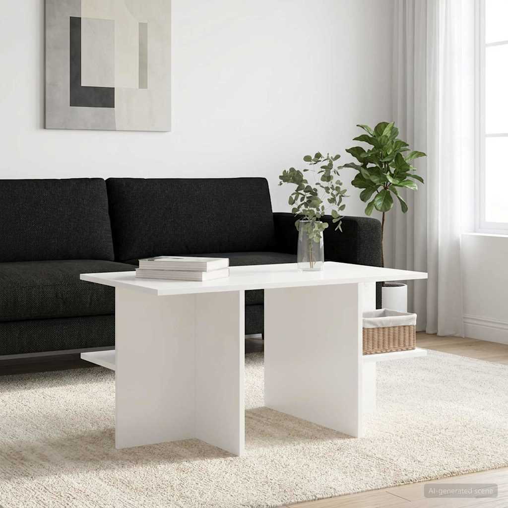 Coffee Table White 87 x 50 x 45 cm Engineered Wood