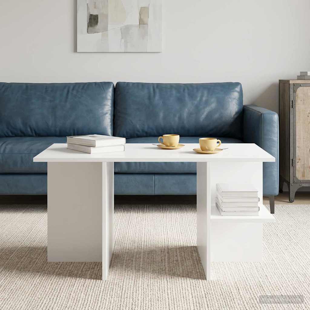 Coffee Table White 87 x 50 x 45 cm Engineered Wood