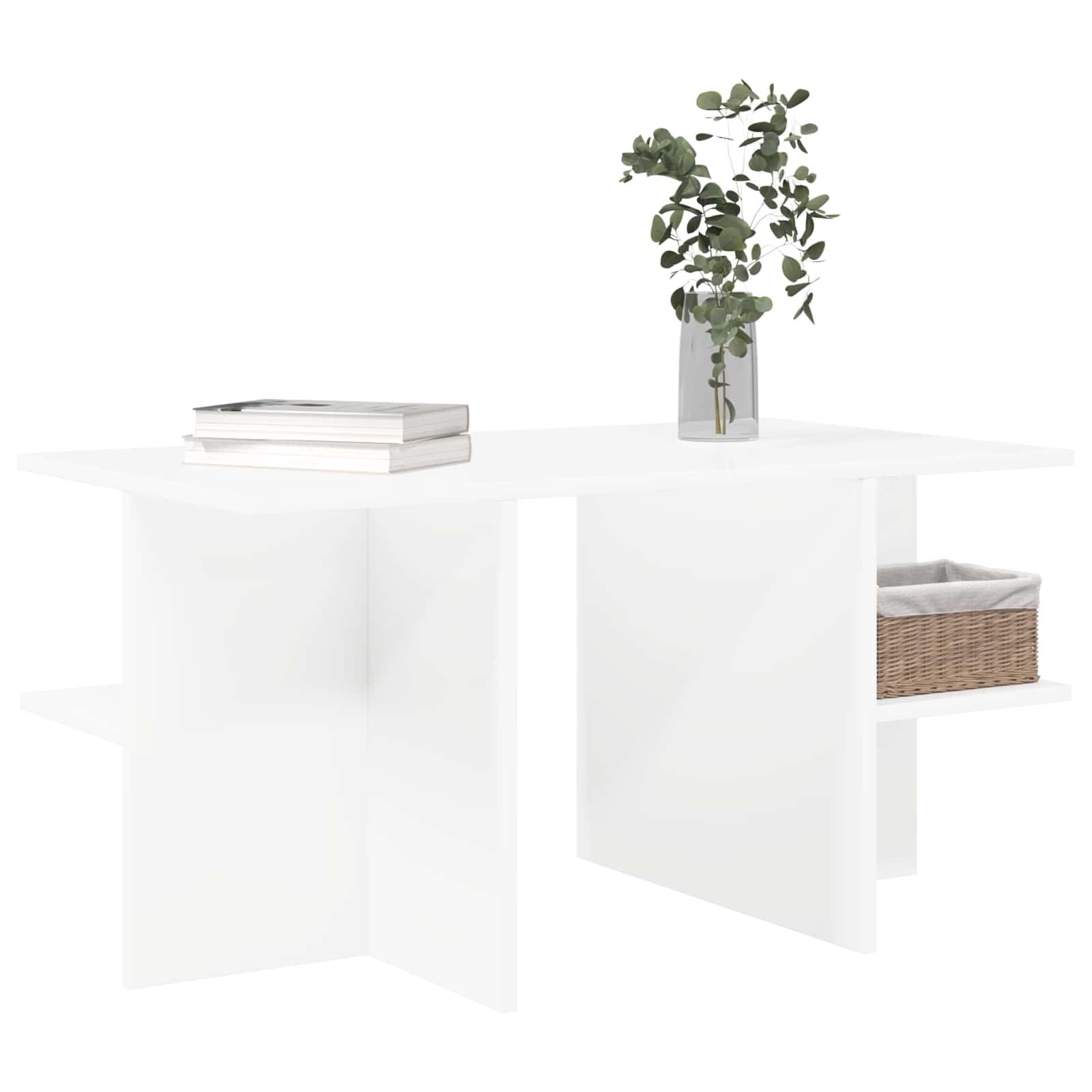 Coffee Table White 87 x 50 x 45 cm Engineered Wood