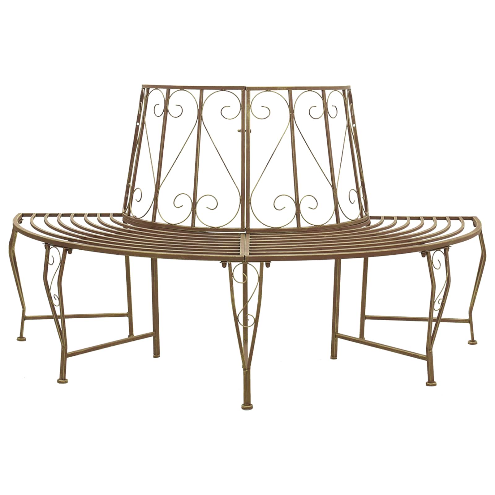 Tree Bench 4-Seater 160 x 80 x 89 cm Steel Antique Brown