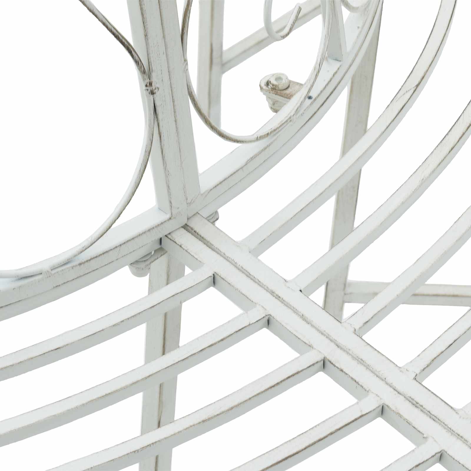 Tree Bench 8-Seater Ø 160 x 89 cm Steel Antique White Round