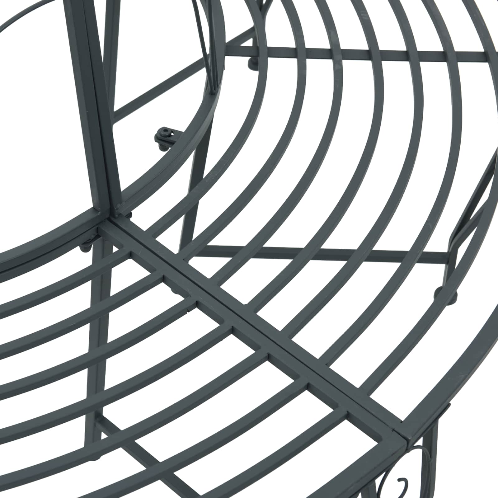 Tree Bench 8-Seater Ø 160 x 89 cm Steel Silver Grey Round