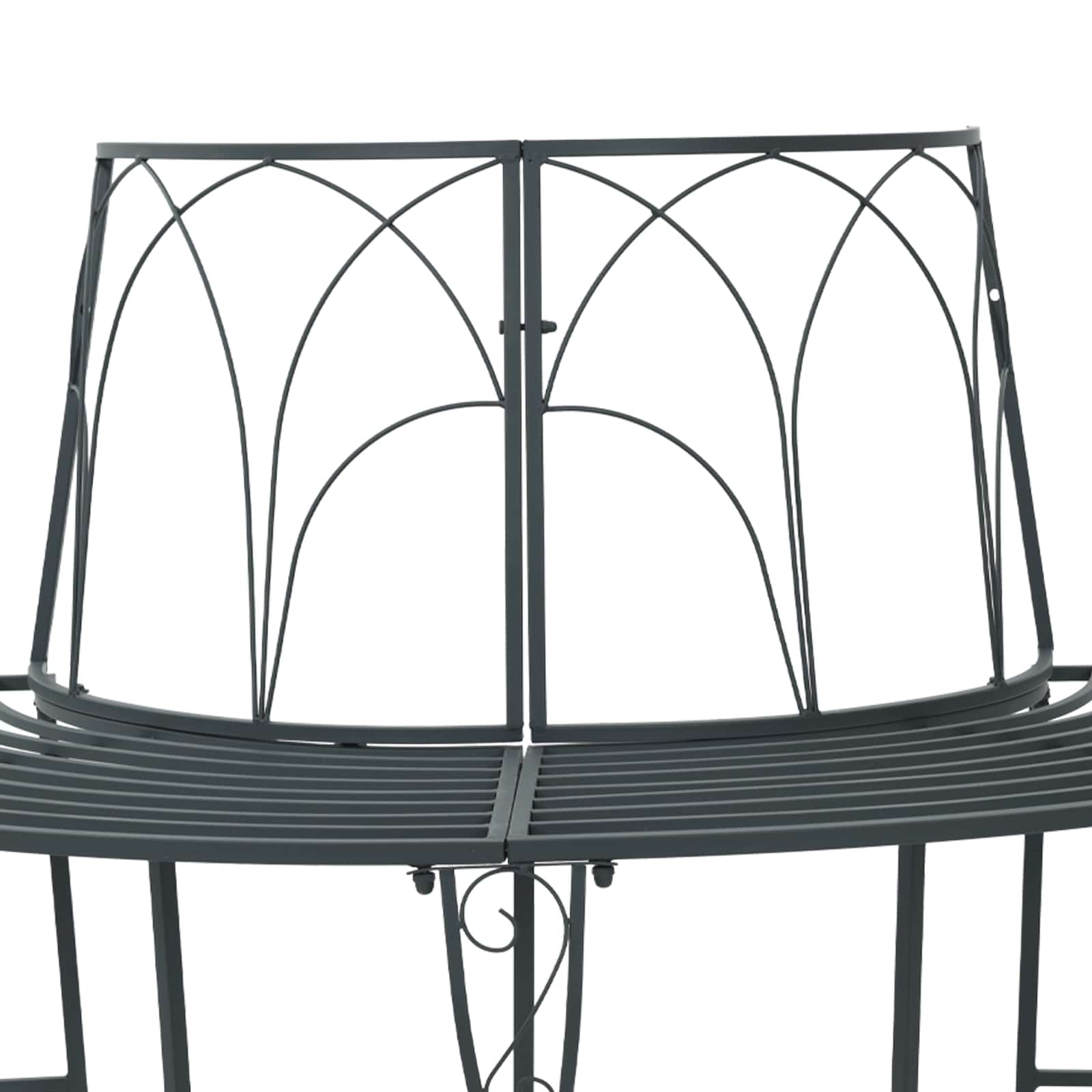 Tree Bench 4-Seater 160 x 80 x 89 cm Steel Silver Grey