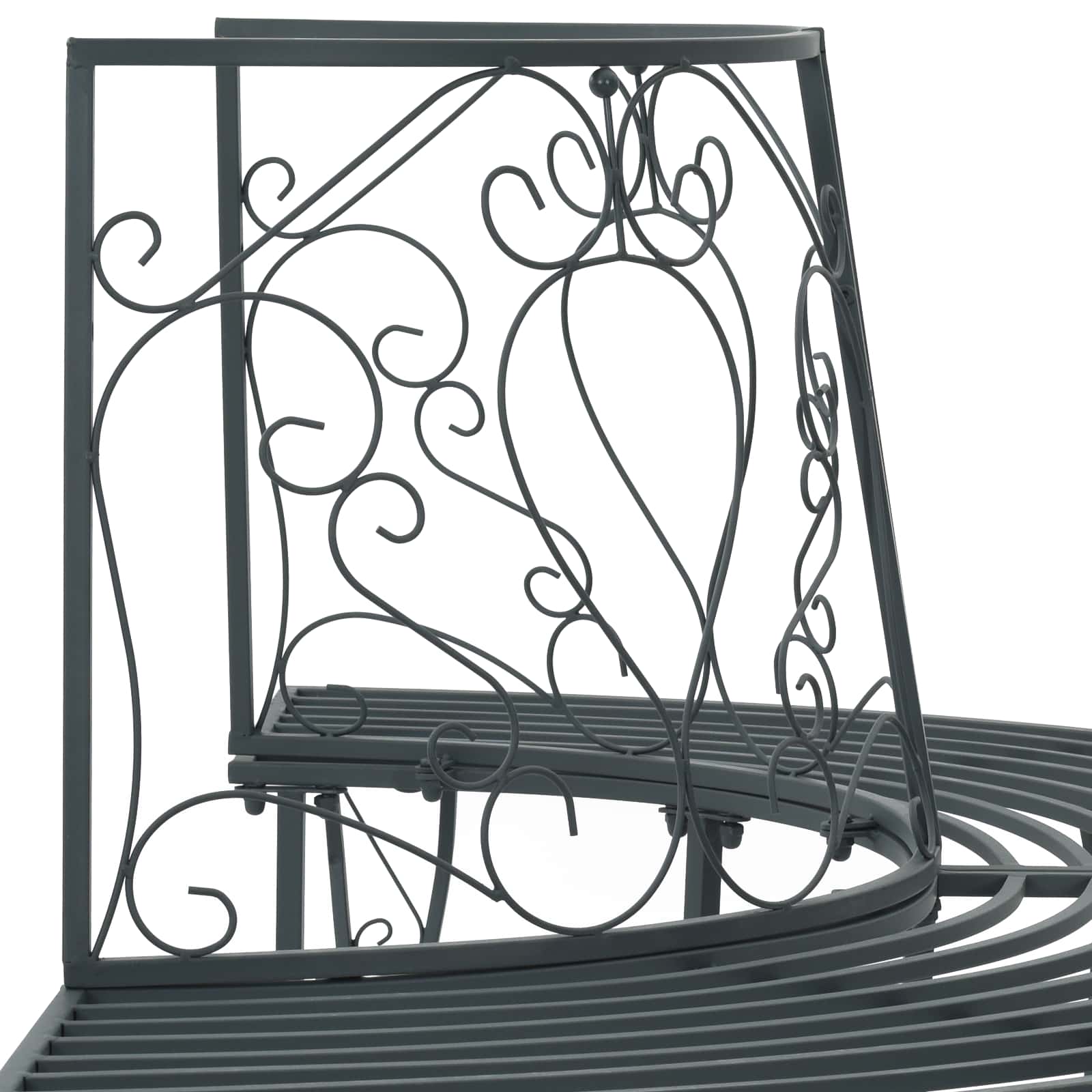 Tree Bench 4-Seater 160 x 80 x 89 cm Steel Silver Grey