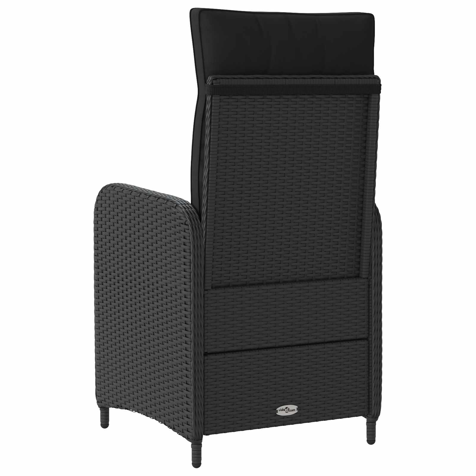 Reclining Garden Chair Black Poly Rattan