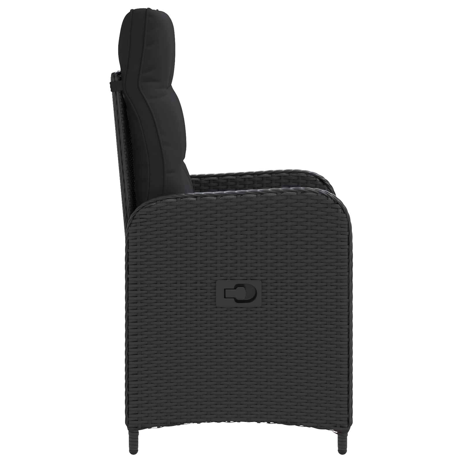 Reclining Garden Chair Black Poly Rattan