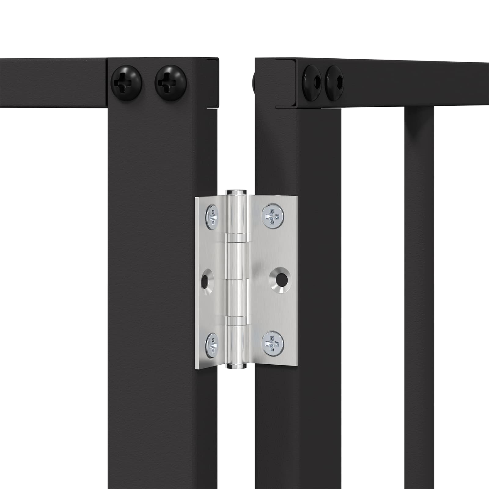 Dog Gate 2 Panels Black 100 x 100 cm Galvanised Steel
