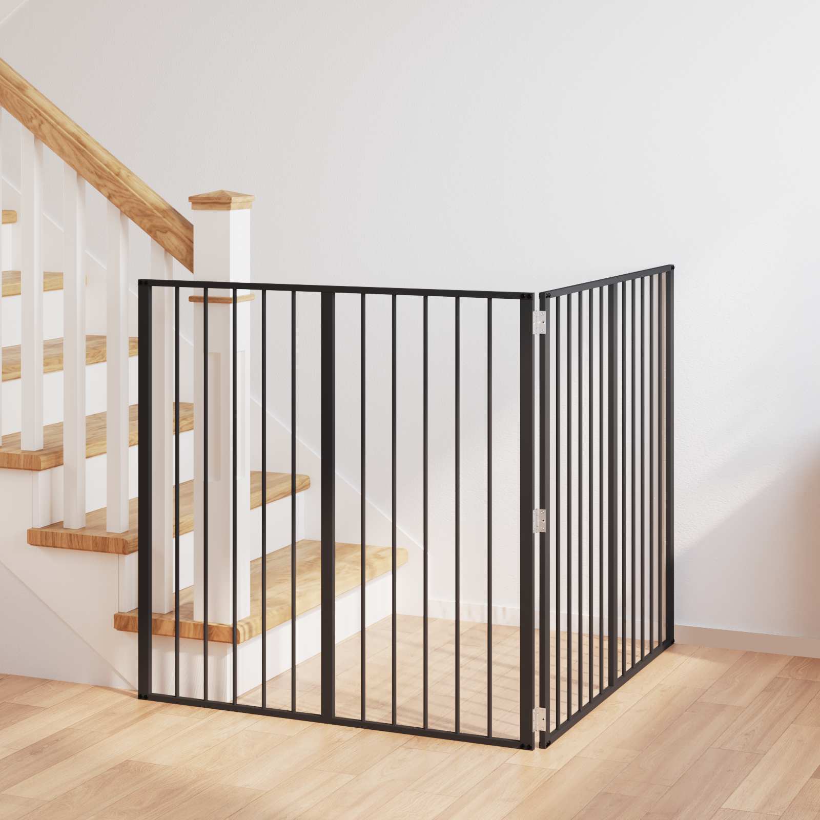 Dog Gate 2 Panels Black 100 x 100 cm Galvanised Steel