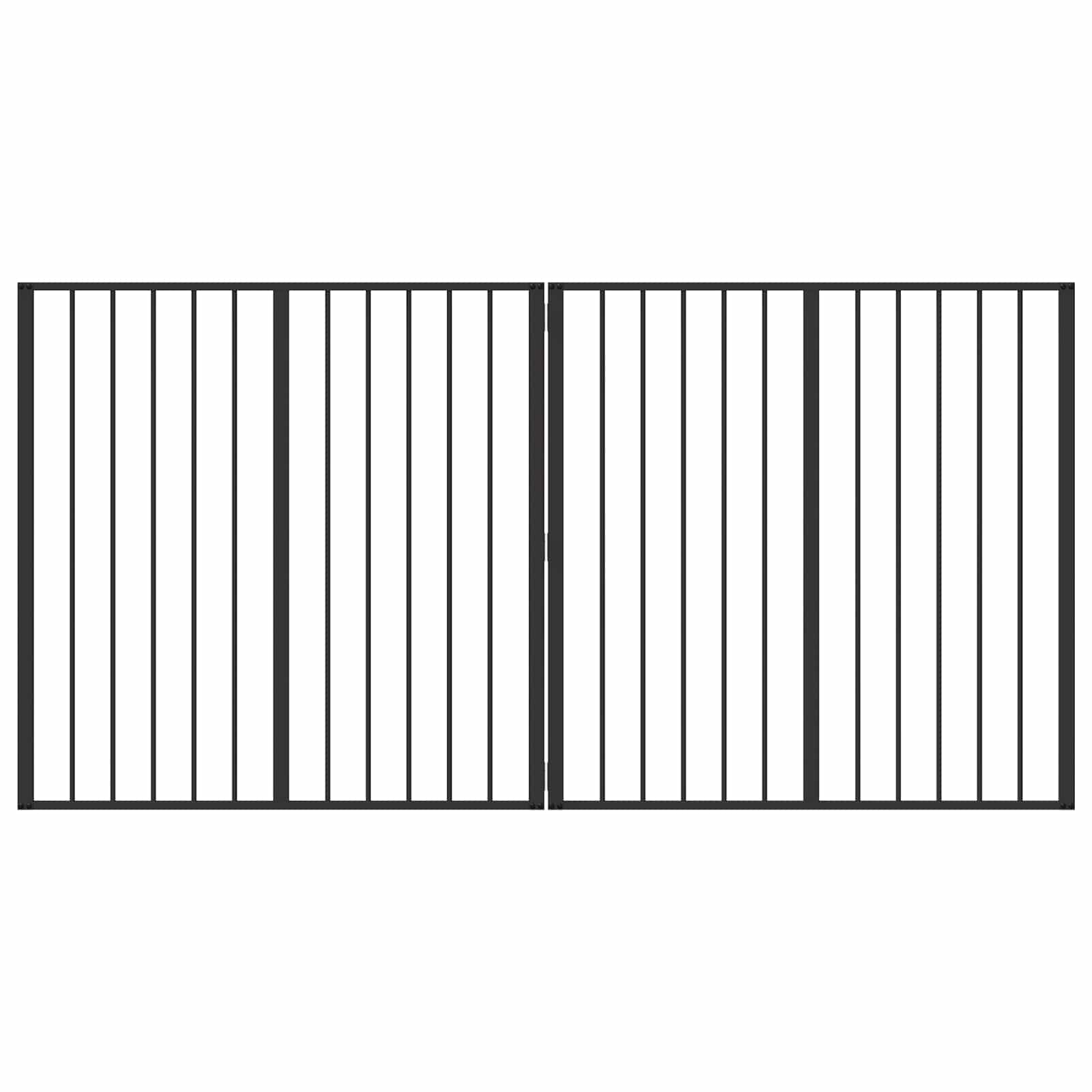 Dog Gate 2 Panels Black 100 x 100 cm Galvanised Steel