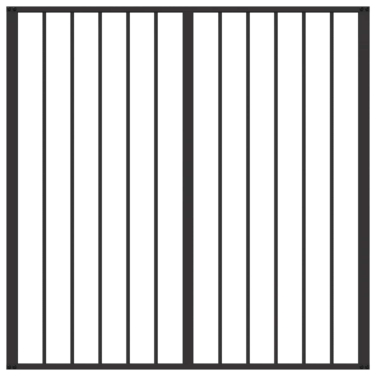 Dog Gate 2 Panels Black 100 x 100 cm Galvanised Steel