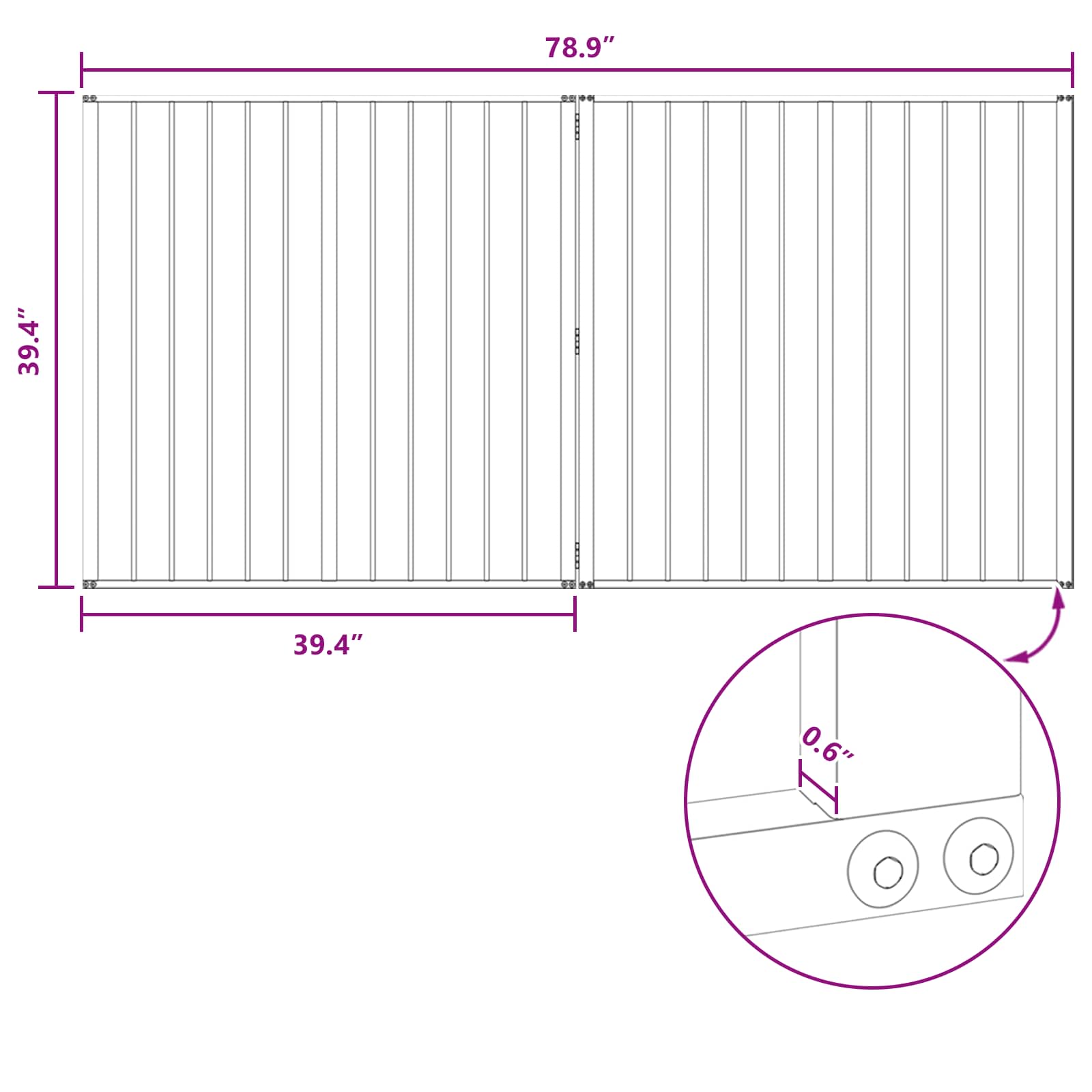 Dog Gate 2 Panels Black 100 x 100 cm Galvanised Steel