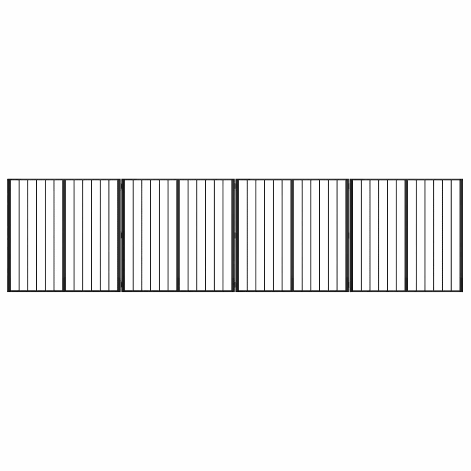 Dog Gate 4 pcs Black 100 x 100 cm Galvanised Steel