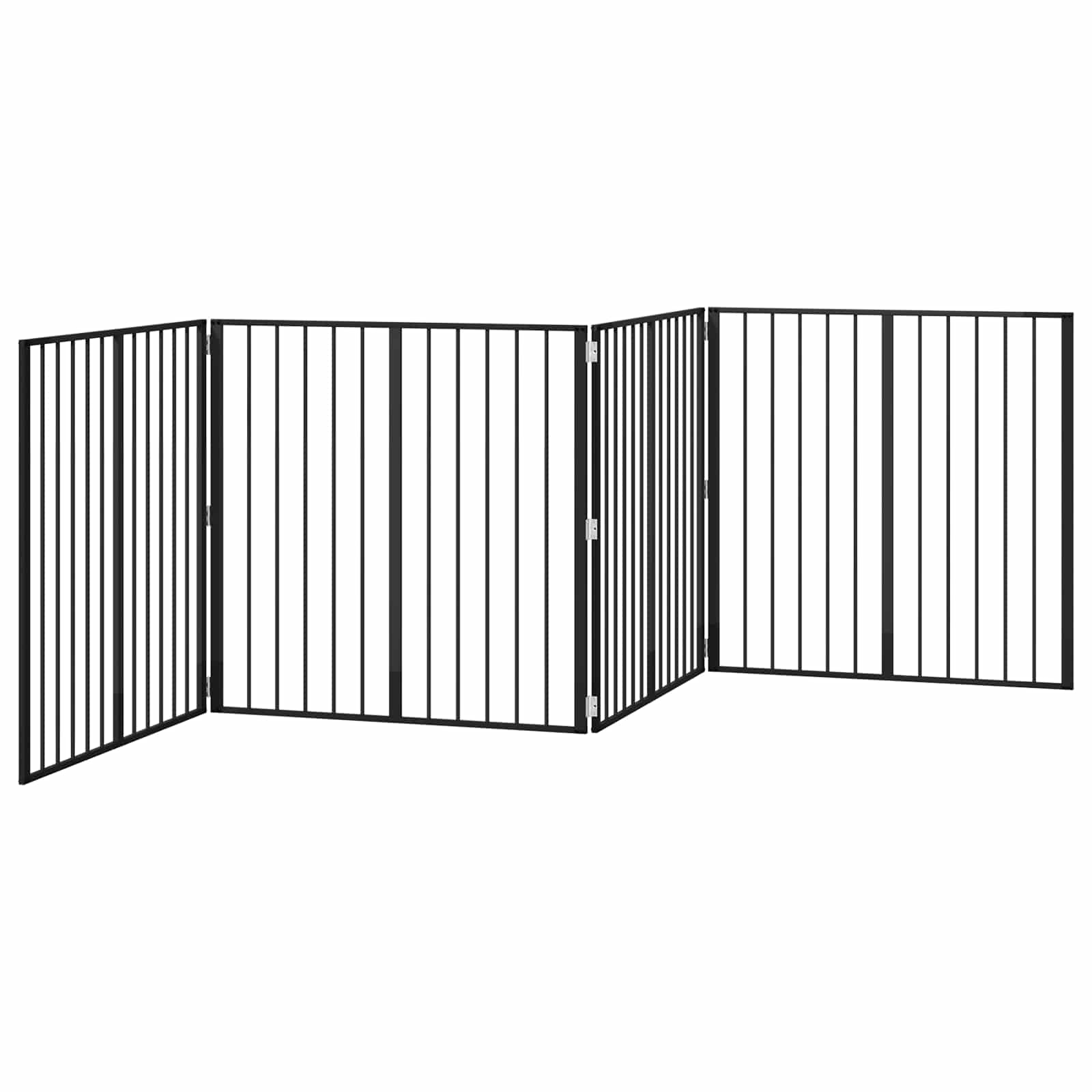 Dog Gate 4 pcs Black 100 x 100 cm Galvanised Steel
