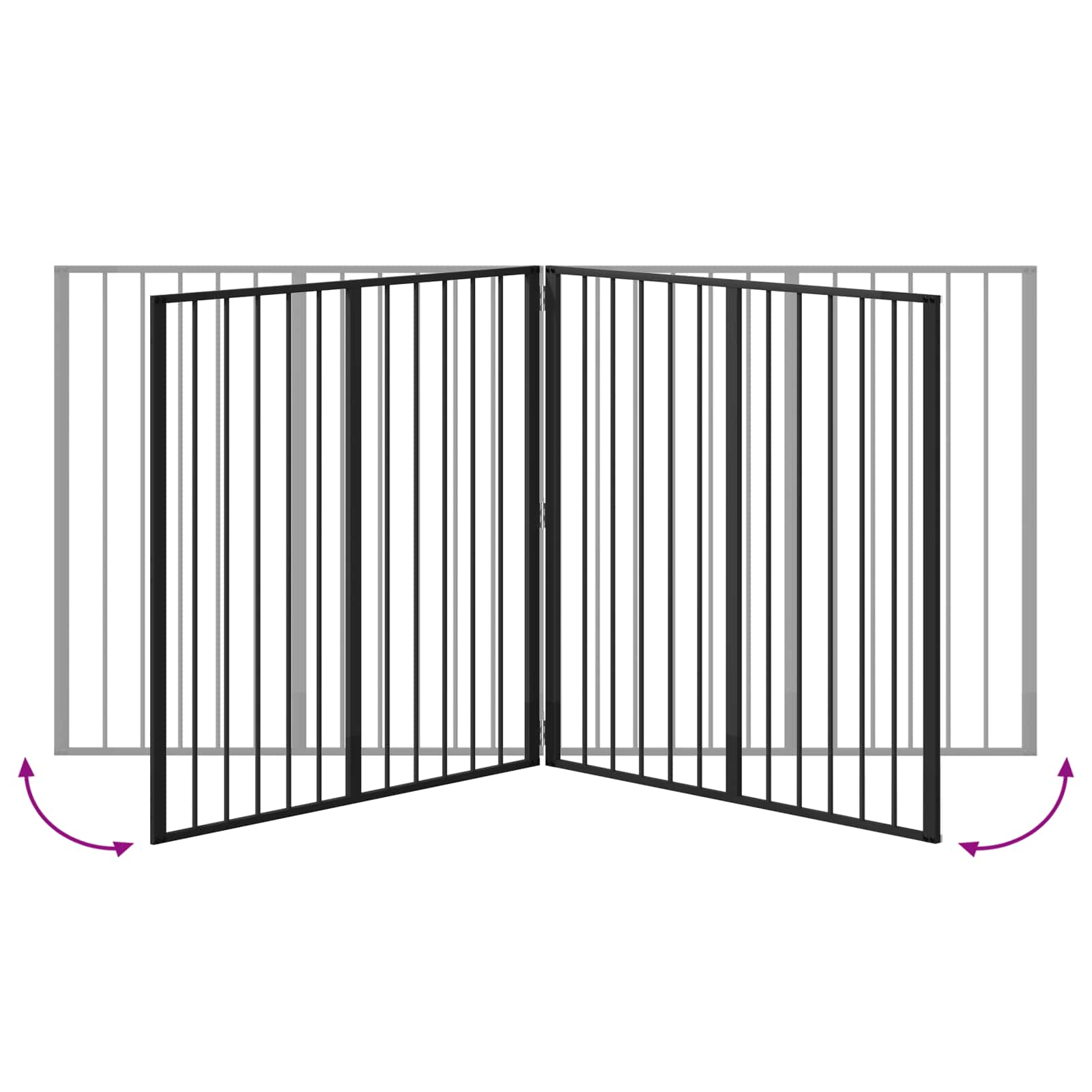 Dog Gate 4 pcs Black 100 x 100 cm Galvanised Steel