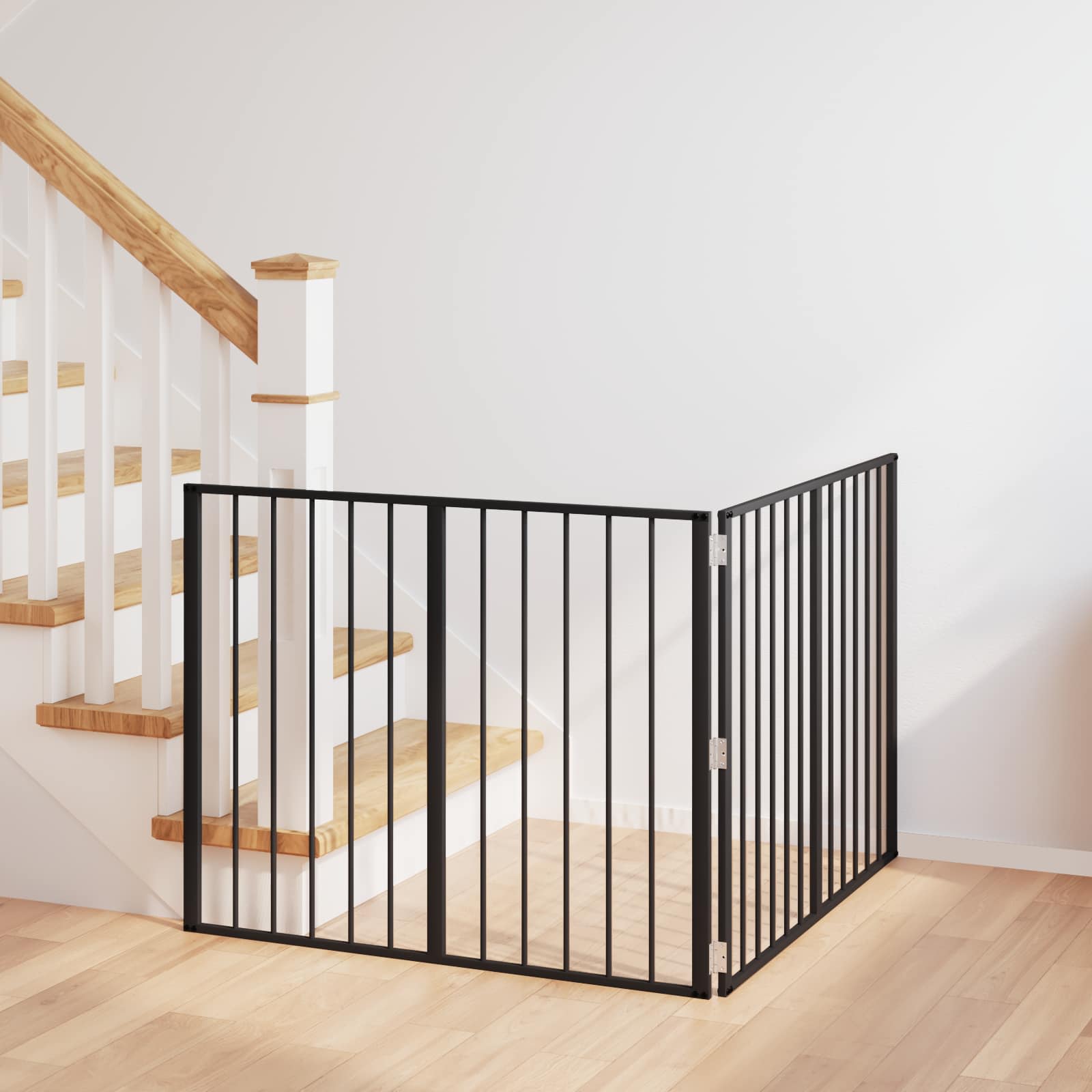 Dog Gate 2 pcs Black 100 x 80 cm Galvanised Steel