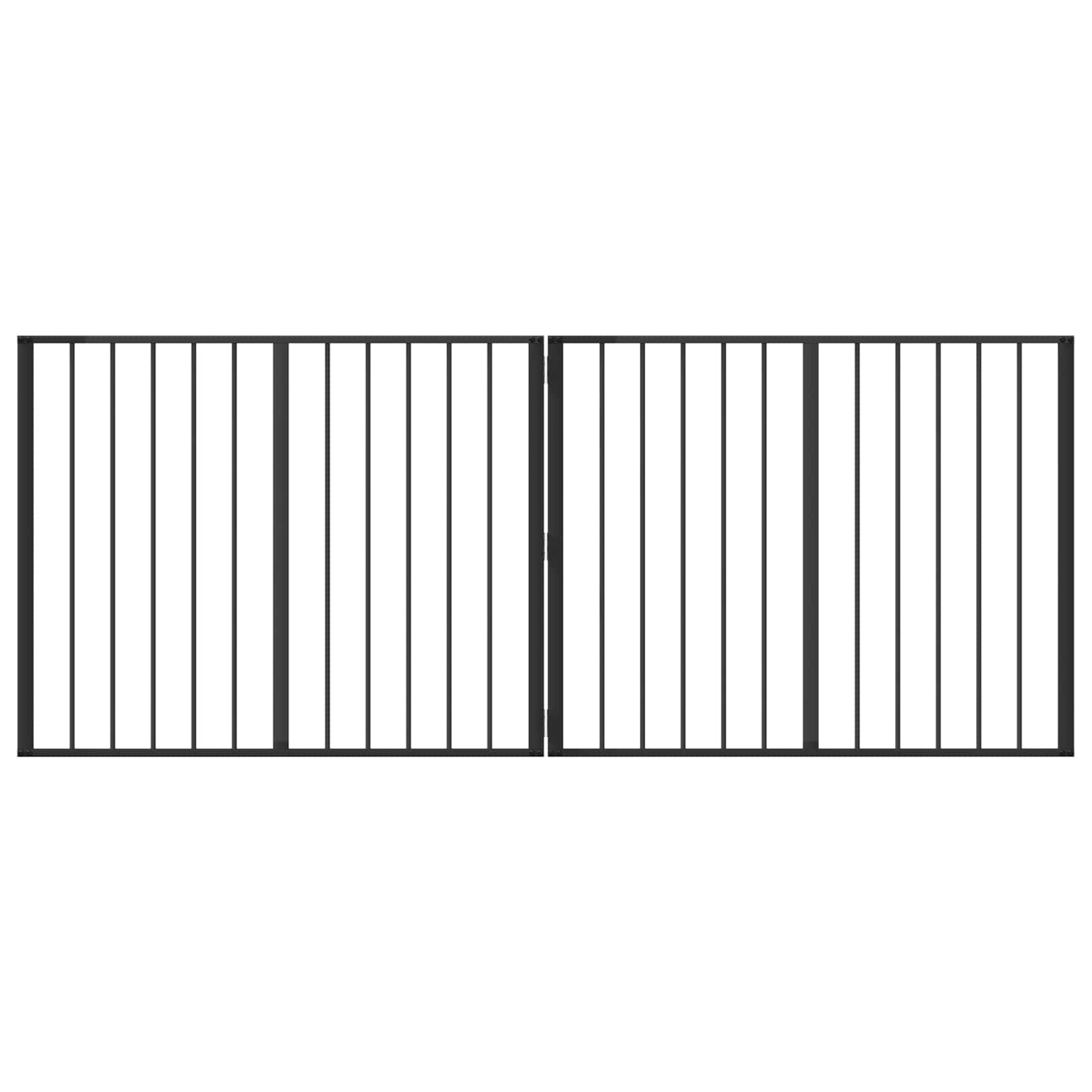 Dog Gate 2 pcs Black 100 x 80 cm Galvanised Steel