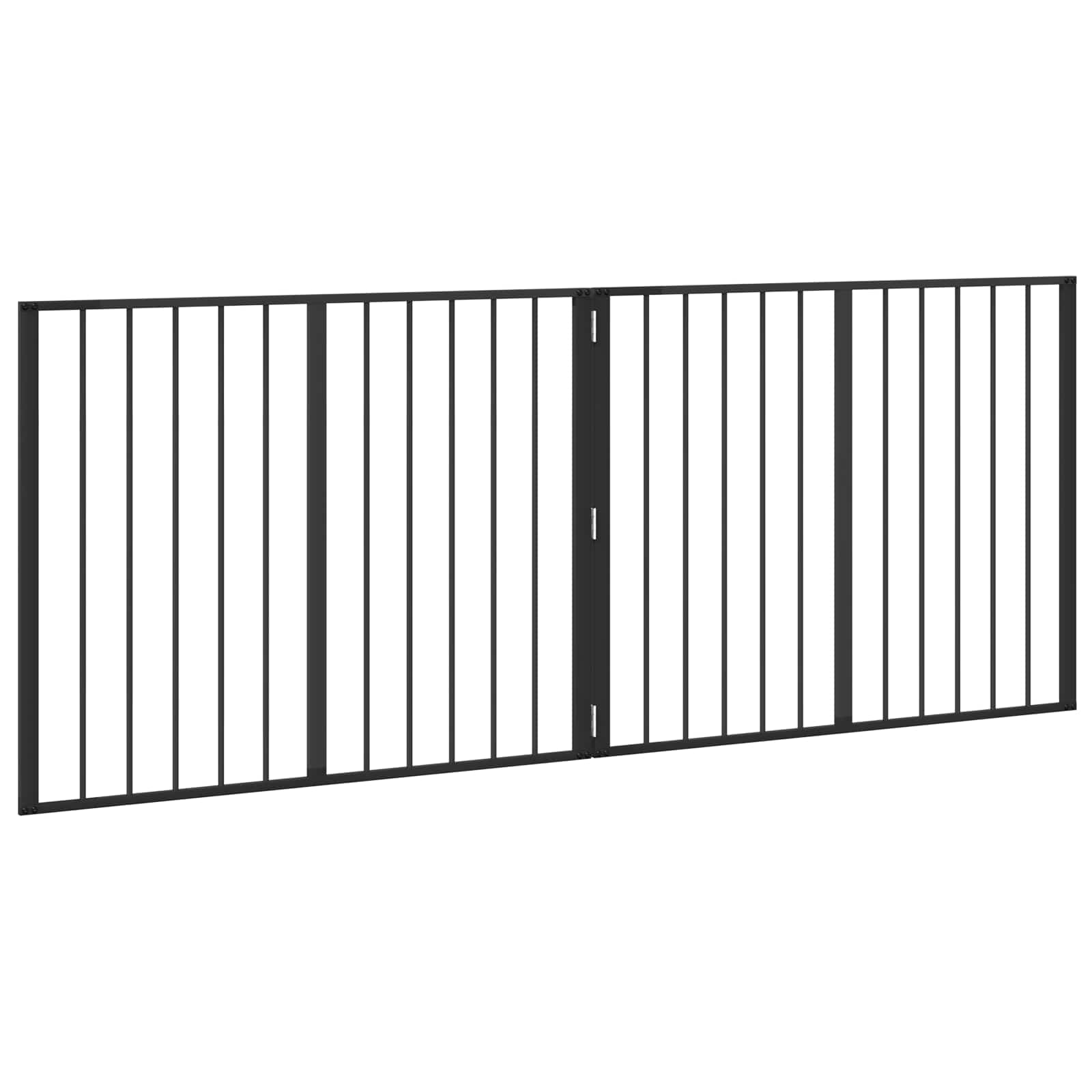 Dog Gate 2 pcs Black 100 x 80 cm Galvanised Steel