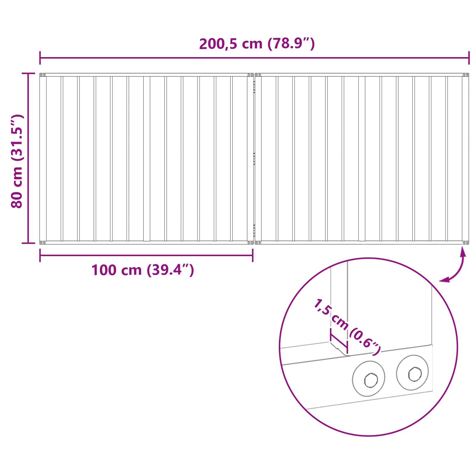 Dog Gate 2 pcs Black 100 x 80 cm Galvanised Steel