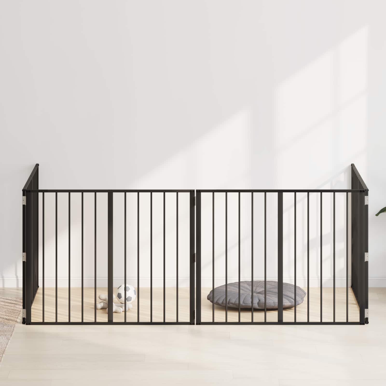 Dog Gate 4 pcs Black 100 x 80 cm Galvanised Steel