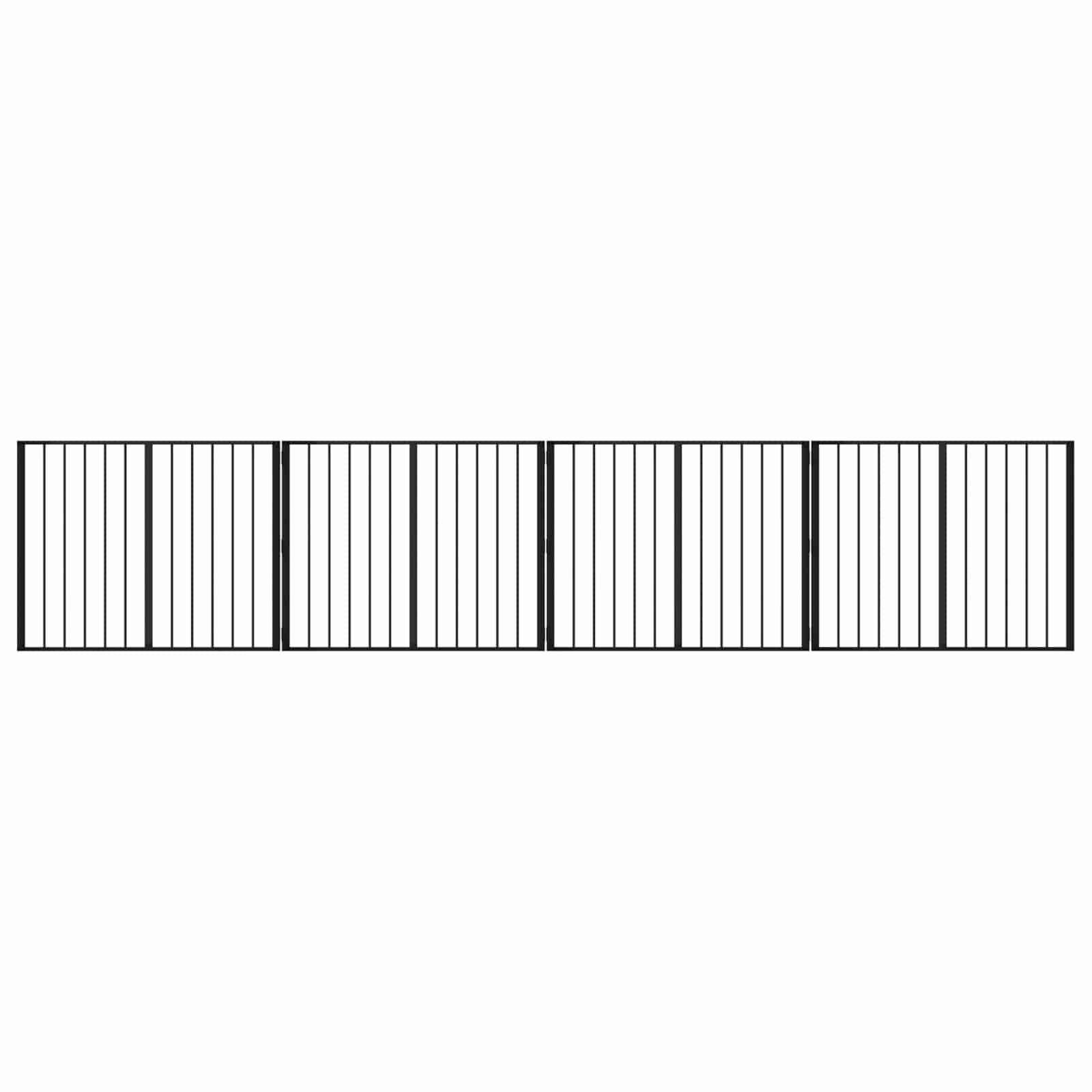 Dog Gate 4 pcs Black 100 x 80 cm Galvanised Steel