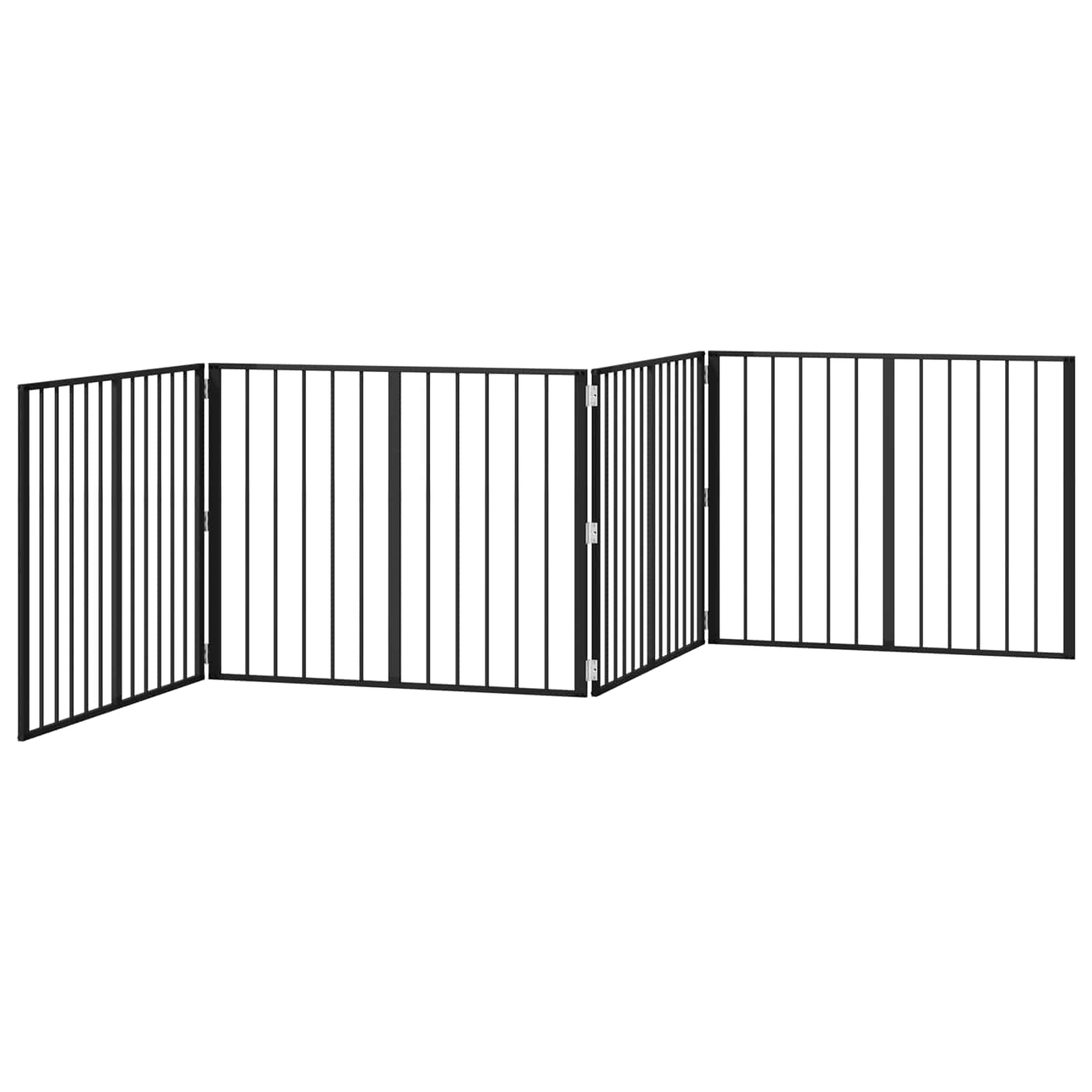 Dog Gate 4 pcs Black 100 x 80 cm Galvanised Steel
