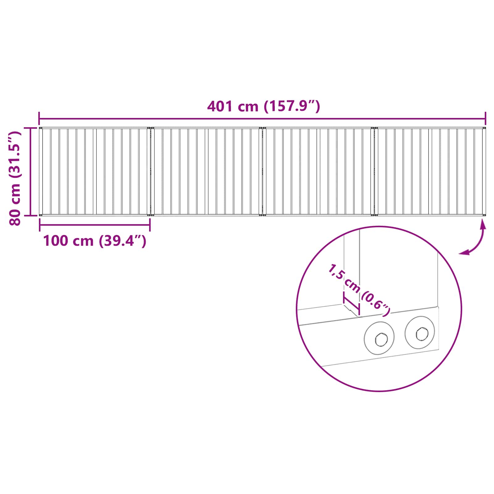 Dog Gate 4 pcs Black 100 x 80 cm Galvanised Steel
