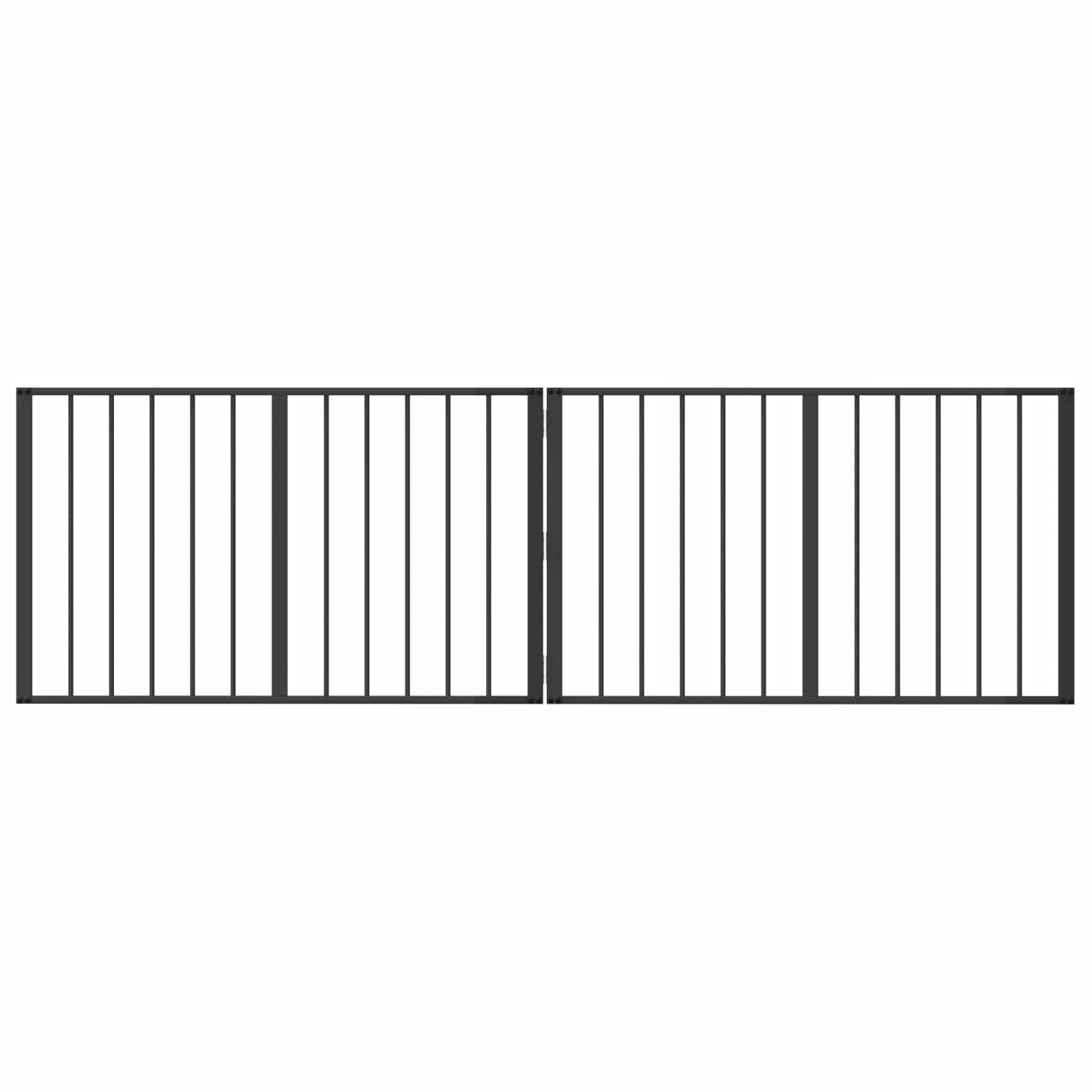 Dog Gate 2 pcs Black 100 x 60 cm Galvanised Steel