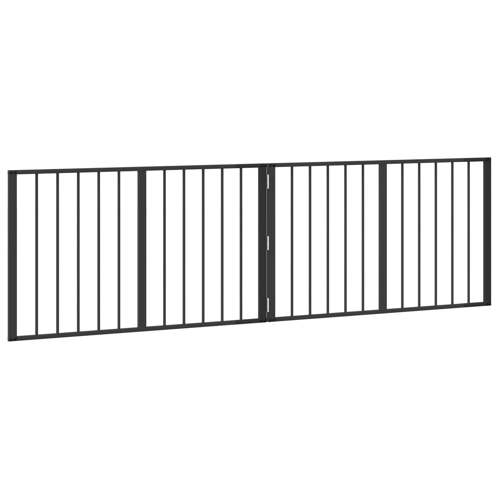 Dog Gate 2 pcs Black 100 x 60 cm Galvanised Steel