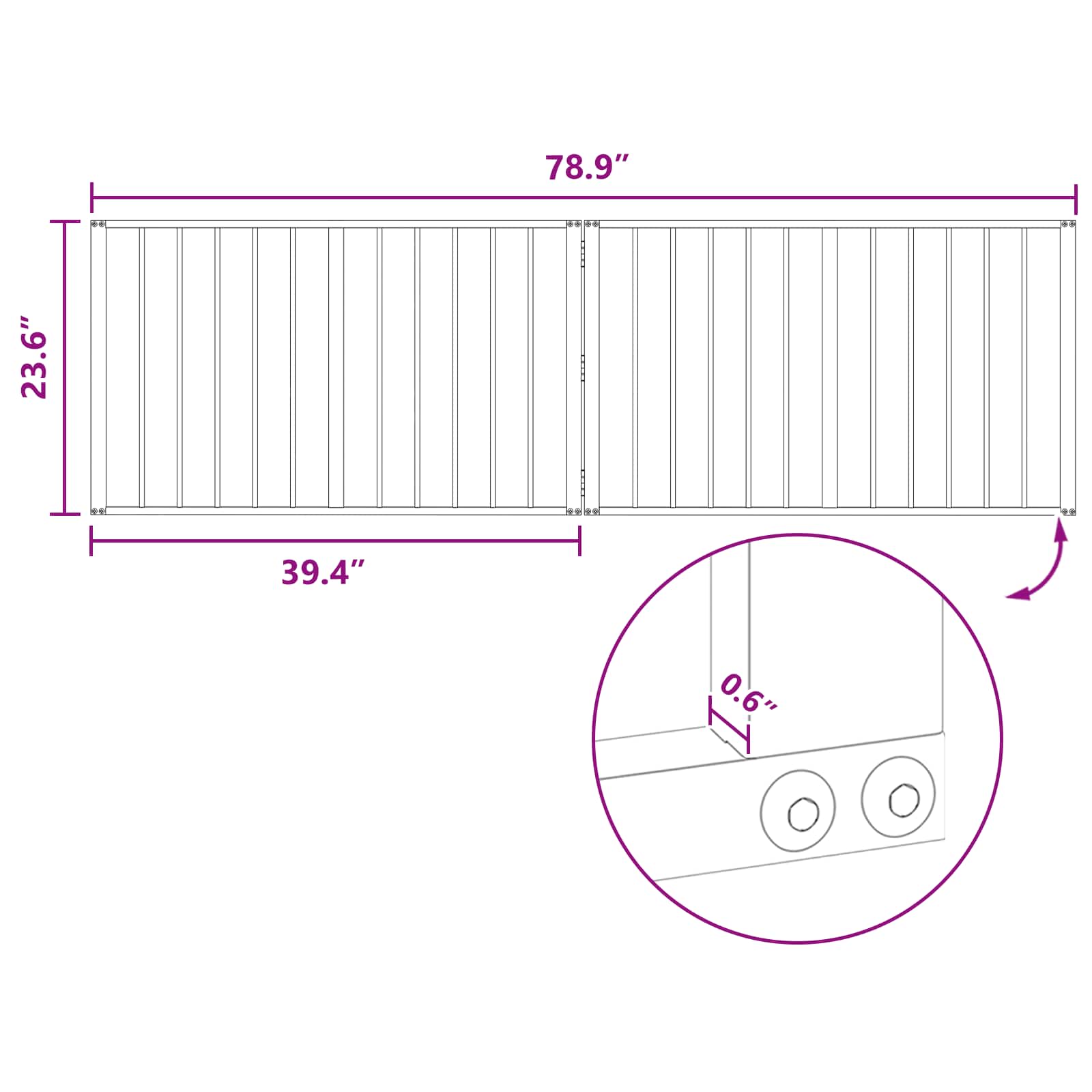 Dog Gate 2 pcs Black 100 x 60 cm Galvanised Steel
