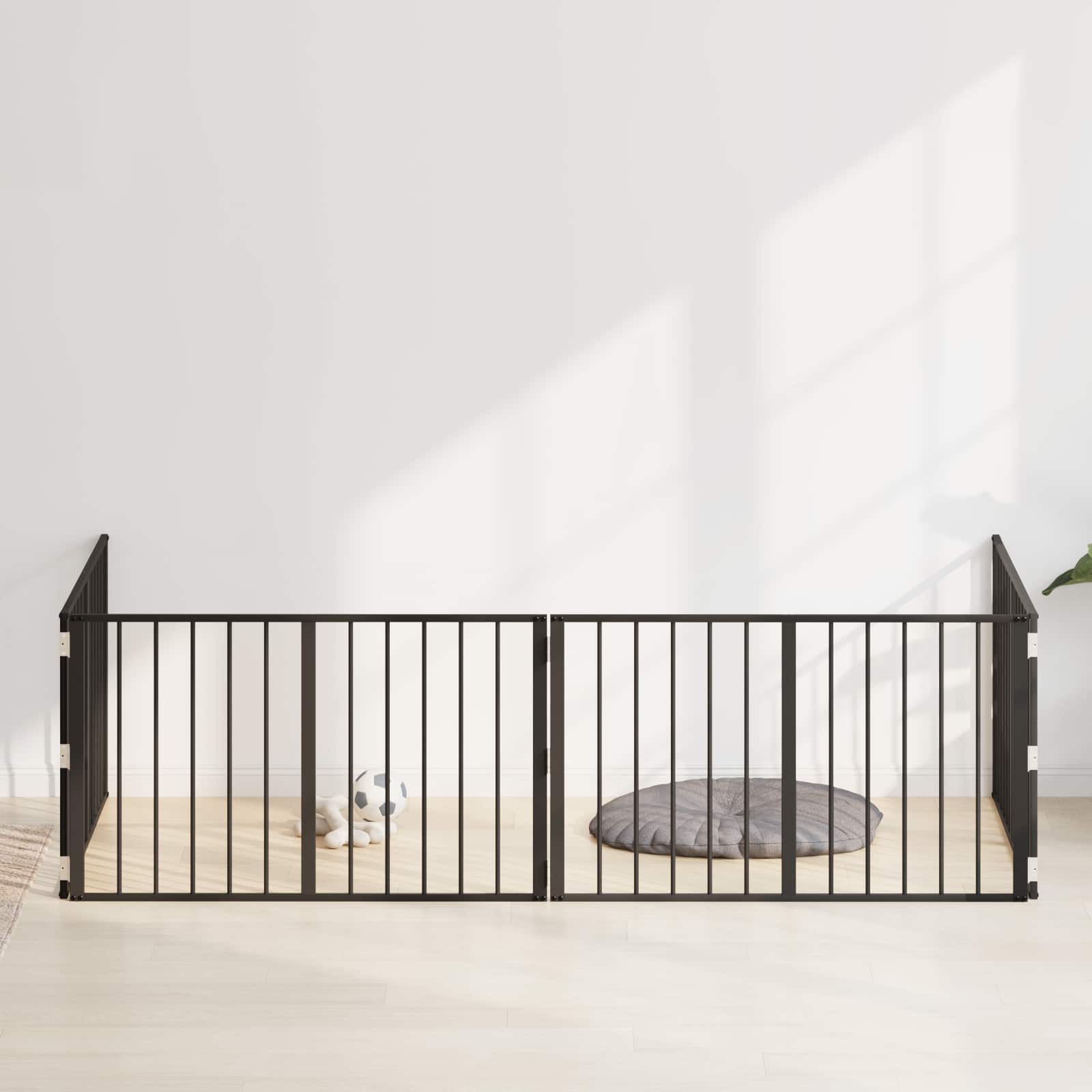 Dog Gate 4 pcs Black 100 x 60 cm Galvanised Steel