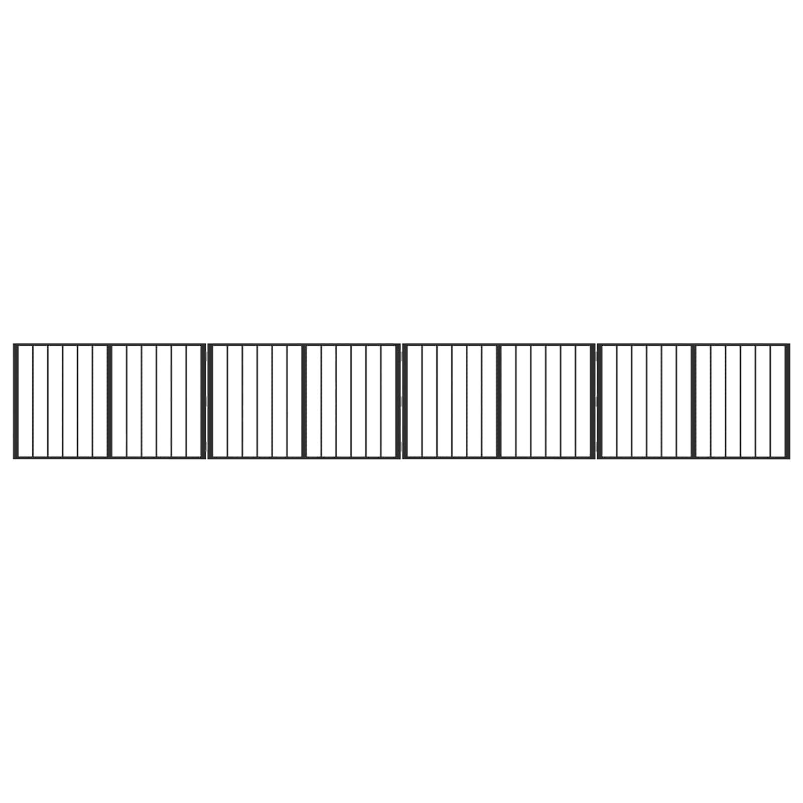 Dog Gate 4 pcs Black 100 x 60 cm Galvanised Steel